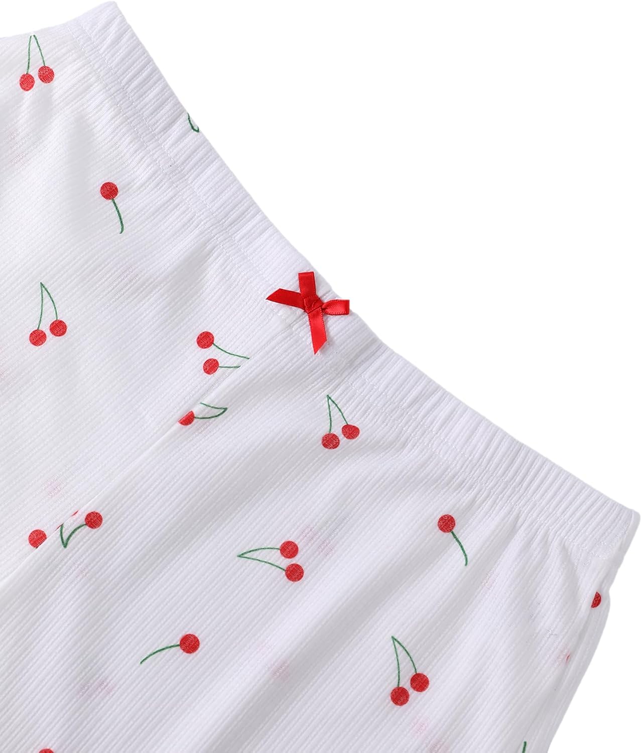 Hilinker Womens Graphic Print Ribbed PJ Set Crop Cami Tops and Shorts Cute Pajamas Set