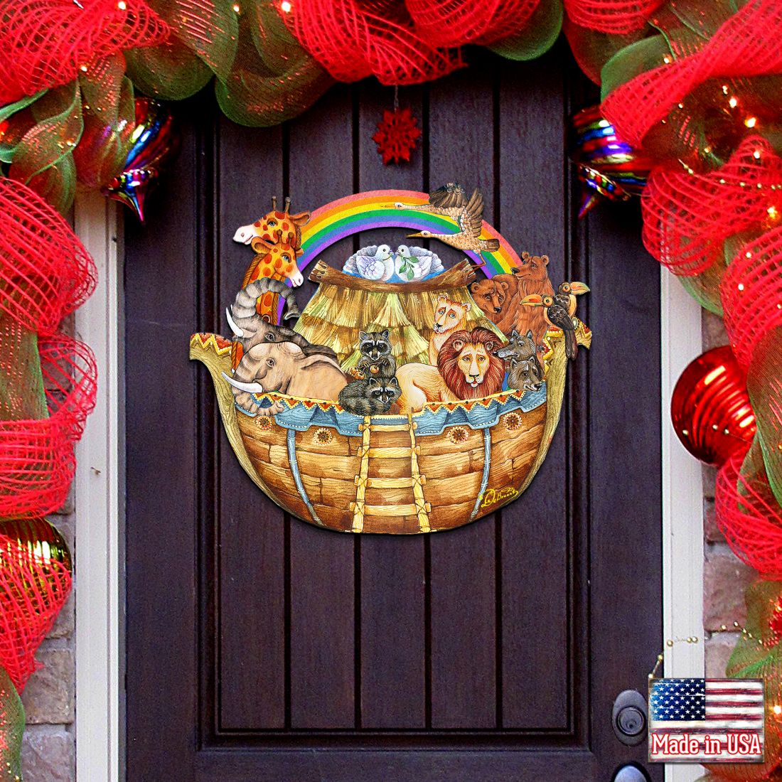 Noah's Ark Nativity Door Decor by G. DeBrekht - Nativity Holiday Decor - 8114050H