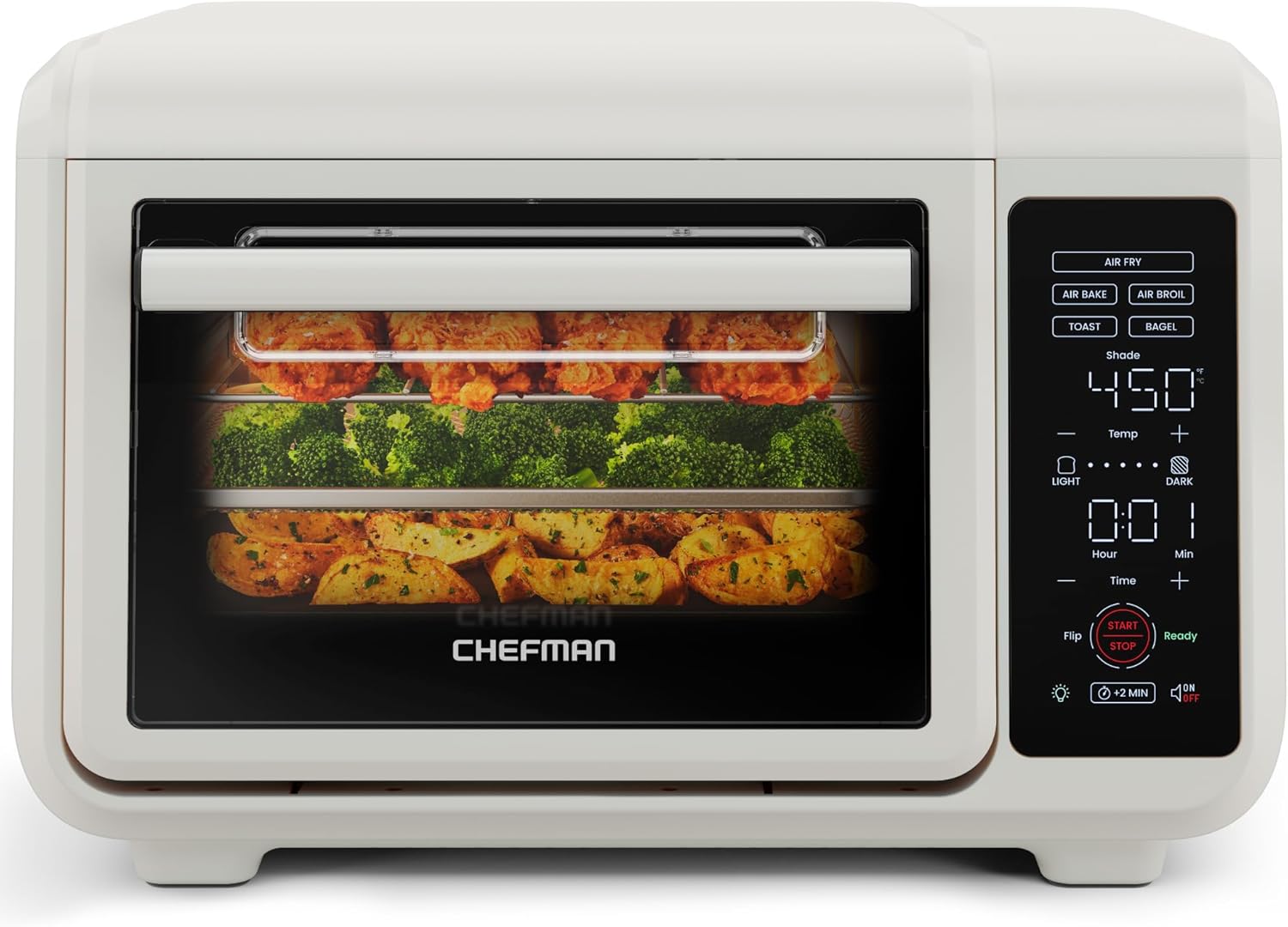 Chefman Air Fryer Toaster Oven Combo, 15 Qt. Countertop Oven for Quick & Healthy Meals, Bake, Broil, Air Fry, Toast, and Bagel Functions, 450°F Max Temp, 4 Slice Toaster Oven Air Fryer Combo