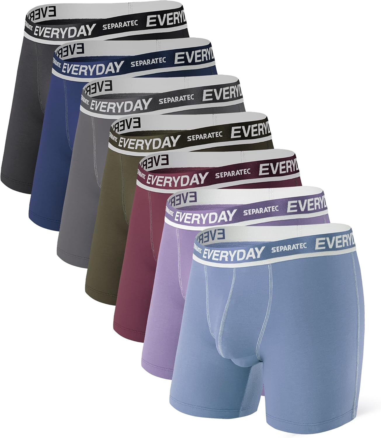 Separatec Cotton Dual Pouch Men's Underwear Comfortable Soft Breathable Everyday Boxer Briefs for men 7 Pack