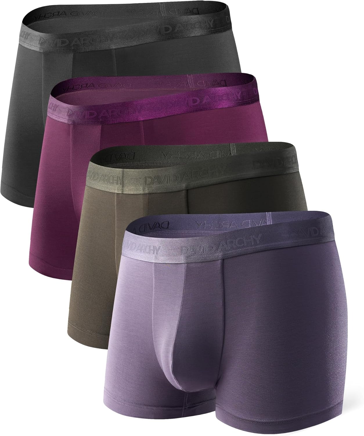 DAVID ARCHY Men's Underwear Ultra Soft Modal Support Pouch Trunks Moisture Wicking Boxer Briefs for Men Multipack