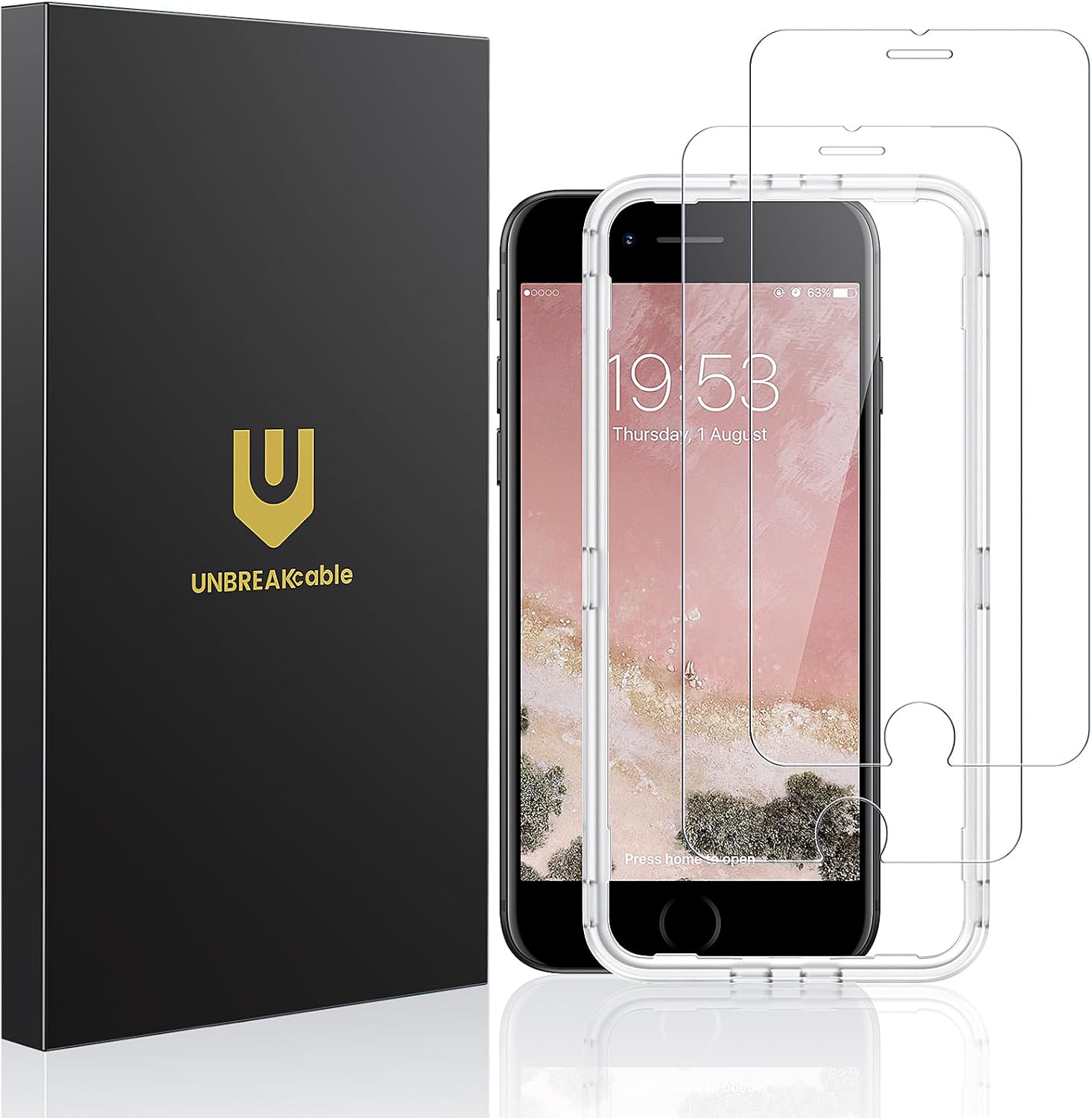 UNBREAKcable Shatterproof Tempered Glass Screen Protector for iPhone 12/12 Pro [2-Pack] [99.99% HD Clear] [Easy Installation Frame] [9H Hardness] [Full Coverage] [Bubble Free] for Apple 6.1''