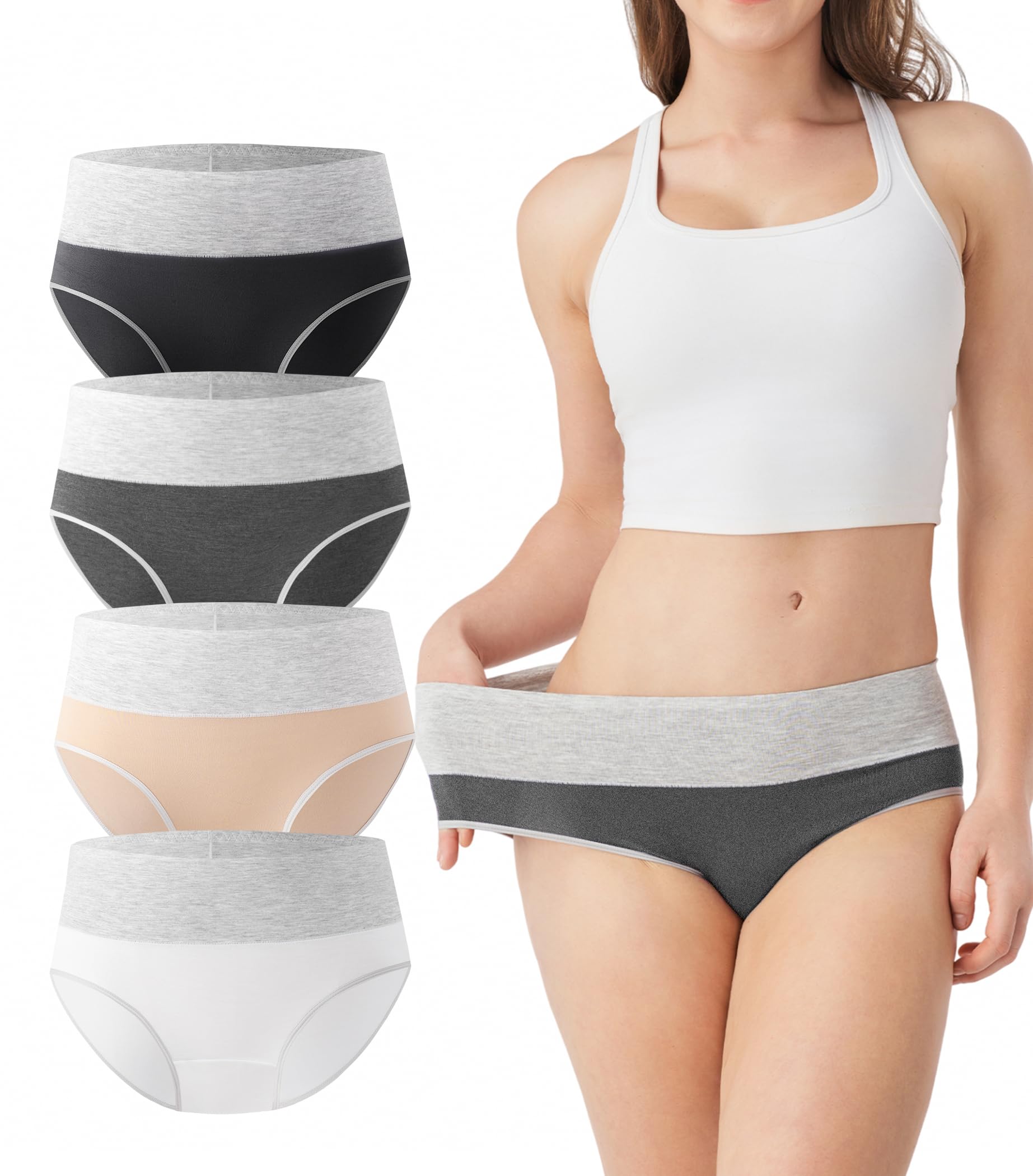 DAVID ARCHY Womens Underwear, Bamboo Rayon Women's Briefs - Moisture Wicking Panties, Soft & Breathable, 4 Pack
