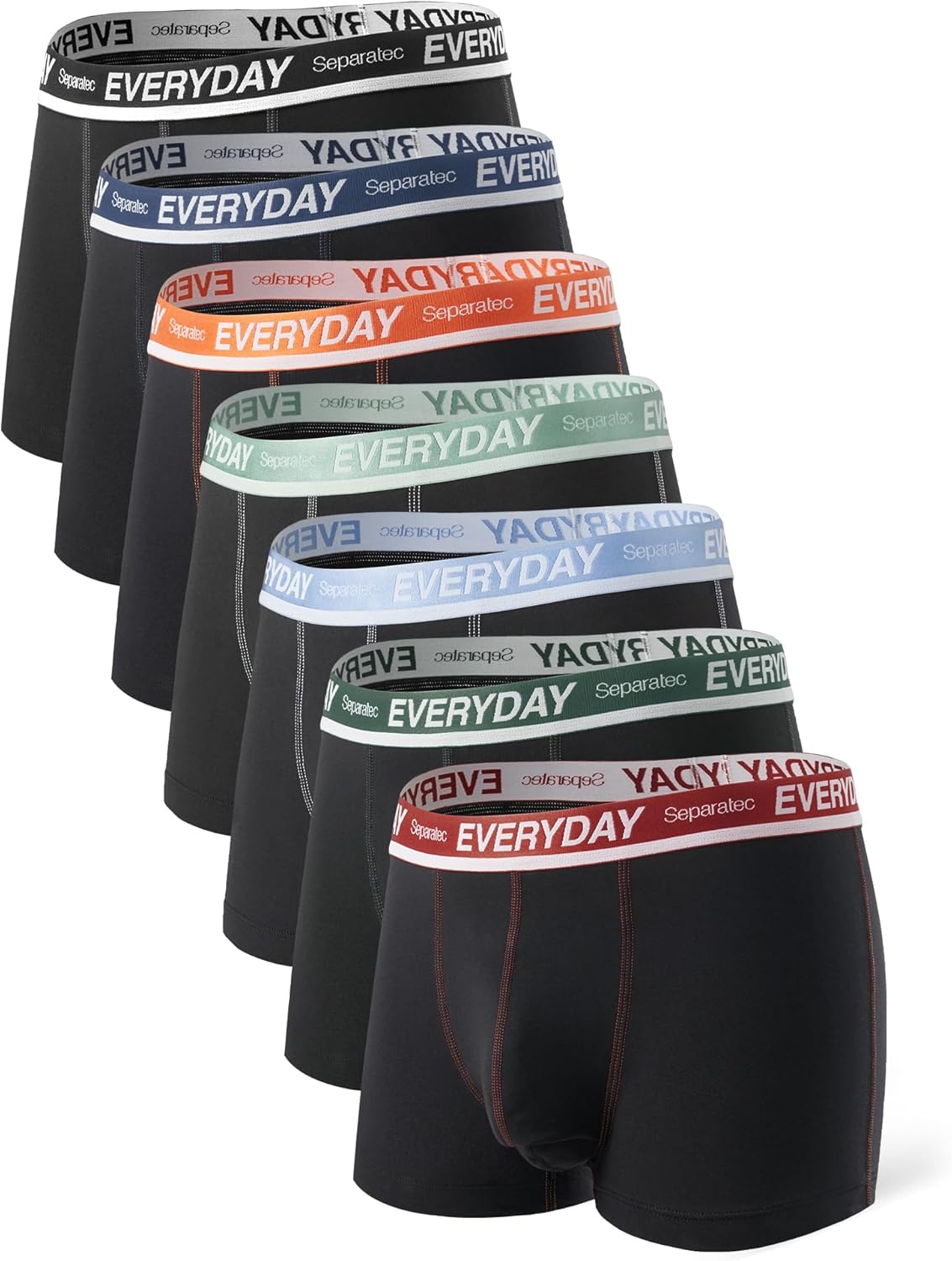 Separatec Cotton Dual Pouch Men's Underwear Comfortable Soft Breathable Everyday Boxer Briefs for men 7 Pack