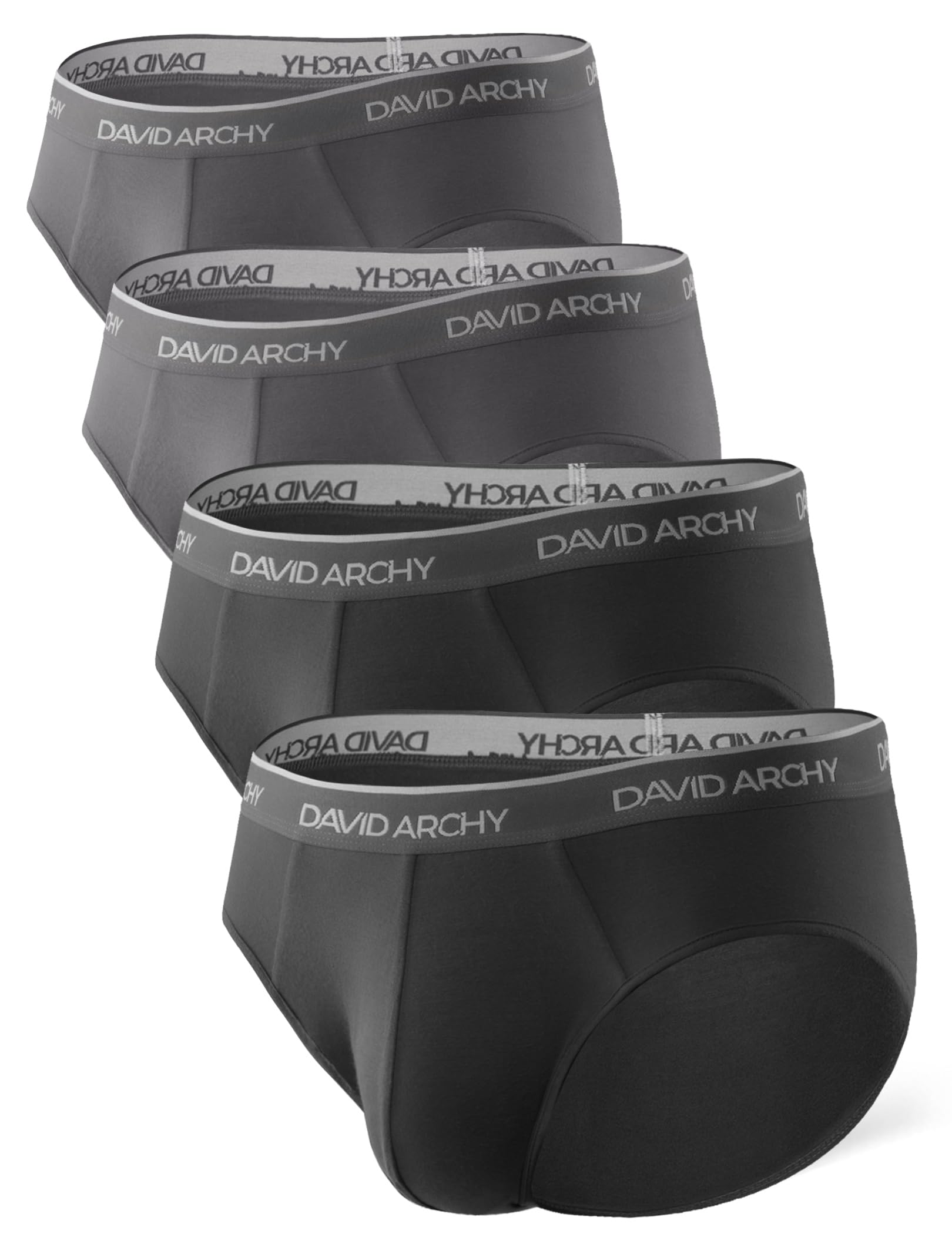 DAVID ARCHY Men's Underwear Briefs Rayon Made from Bamboo Wicking-Moisture Support Pouch Soft Underwear for Men 4 or 7 Pack