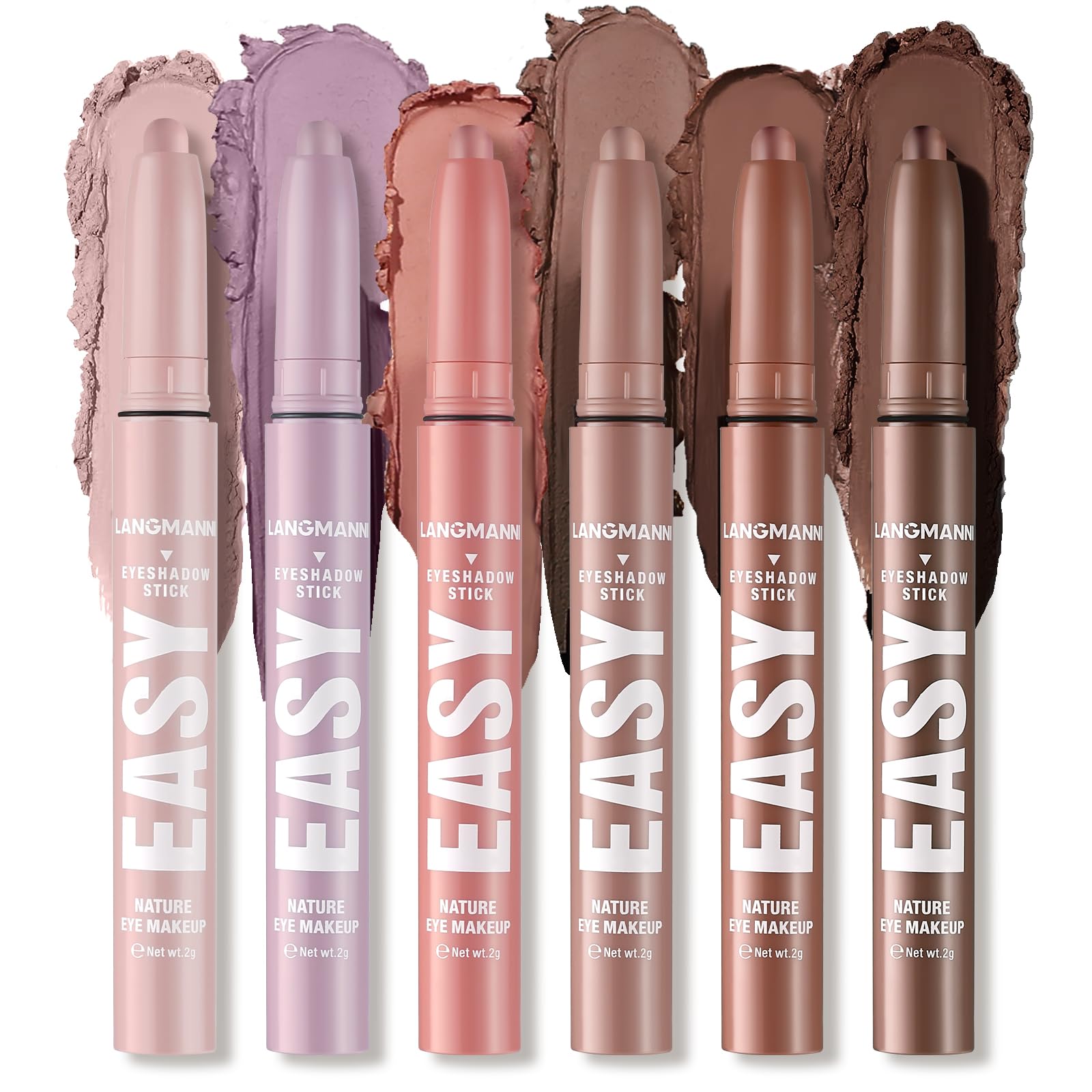 Jolilab Eyeshadow Stick Set, 8 Colors Matte Professional Bright-Colored Contouring and Highlight Eyeshadow Stick, Cream Waterproof Long Lasting High Pigmented Eye Shadow. (8, EYESHADOW B)