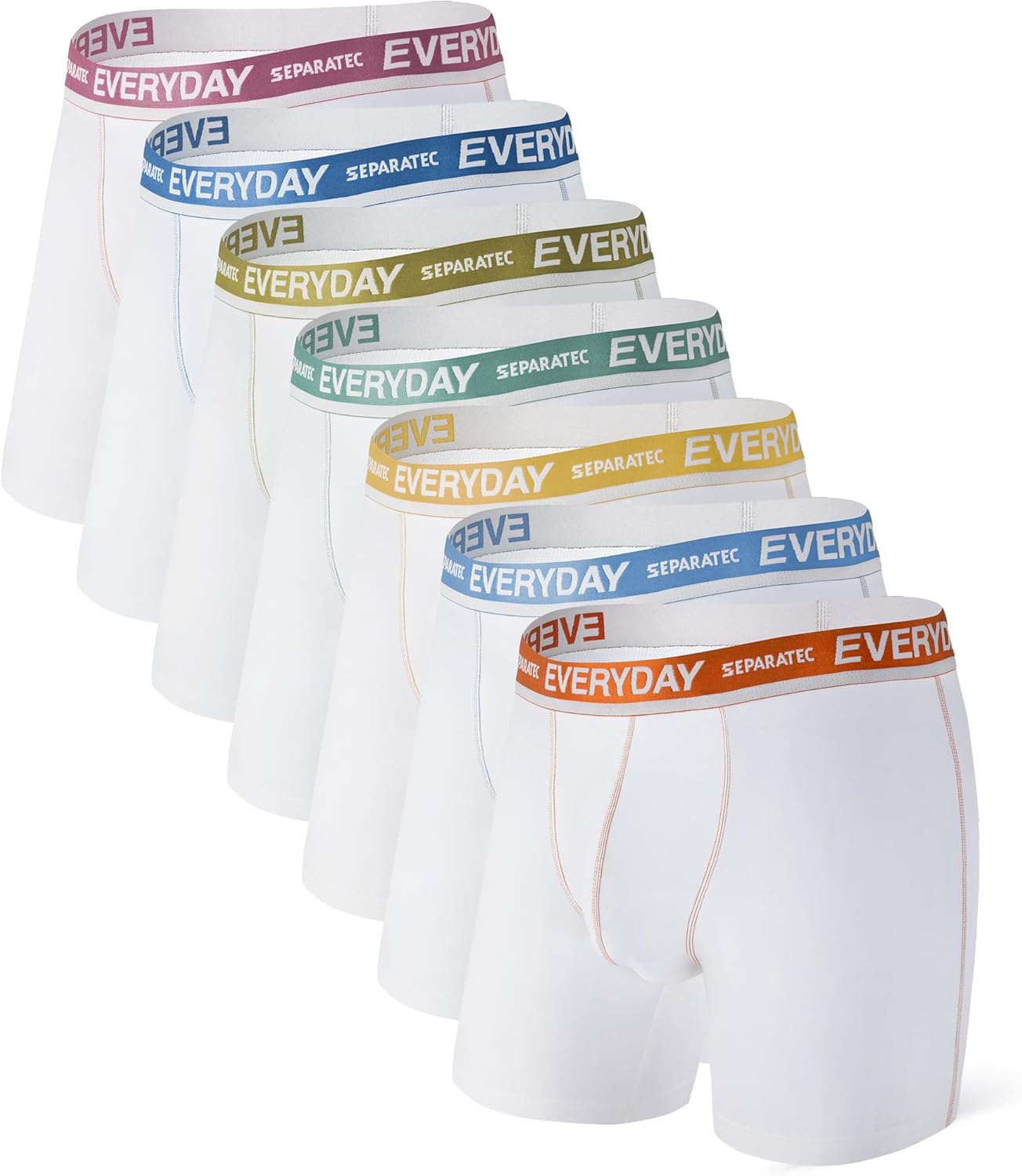 Separatec Cotton Dual Pouch Men's Underwear Comfortable Soft Breathable Everyday Boxer Briefs for men 7 Pack