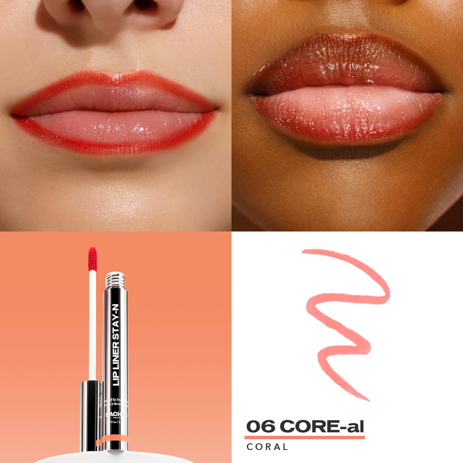 Sacheu Lip Liner STAY-N Peel Off Lip Stain — Long Lasting Matte Lip Tattoo Transfer Proof Lipstain Infused with Hyaluronic Acid & Vitamin E for All Skin Types — Vegan & Cruelty-Free, p-INKED