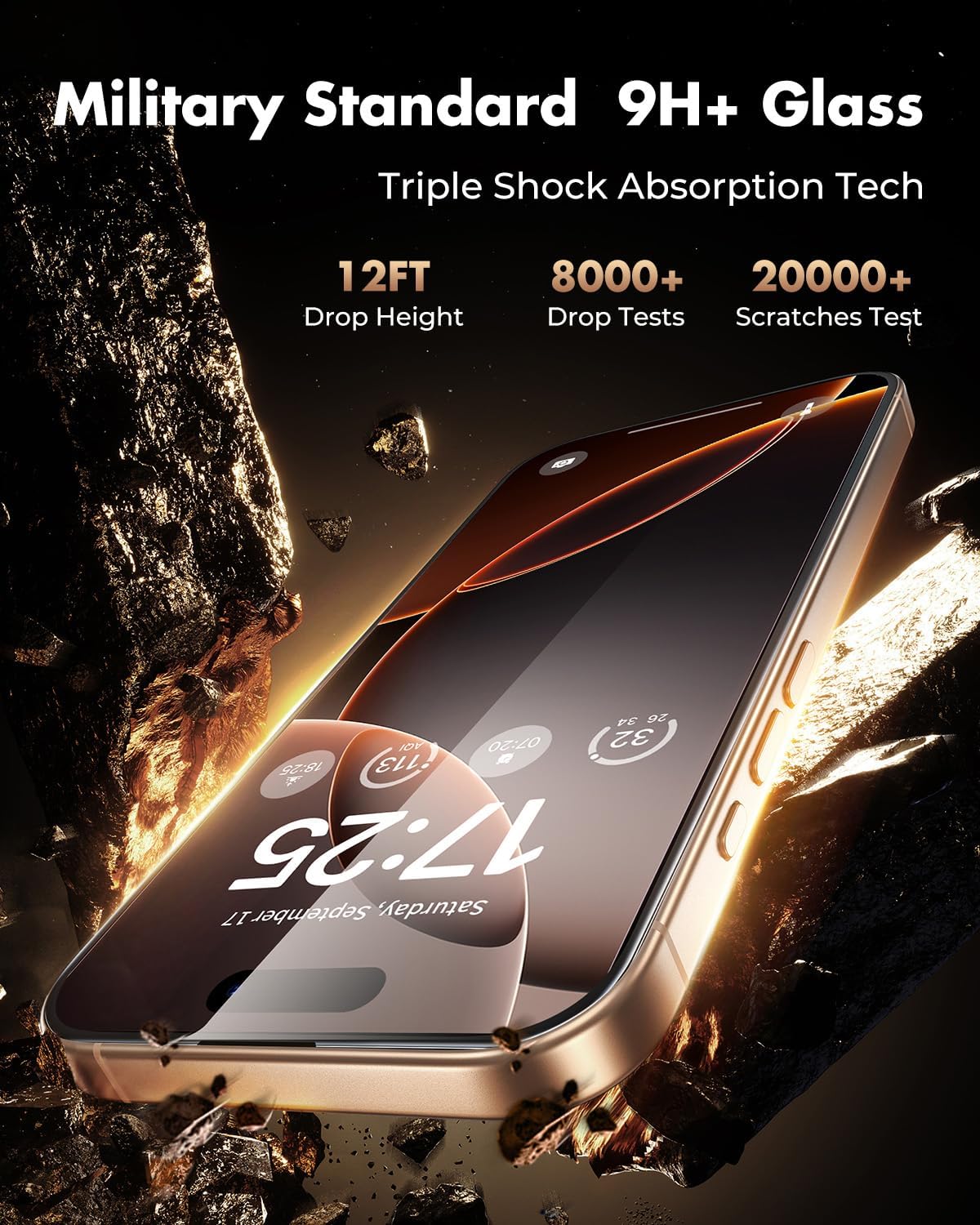 UNBREAKcable 3-Pack Screen Protector for iPhone 16 Pro Max Tempered Glass - [One-Pull Perfection] [Auto Dust-Elimination] [9H+ Hardness] [99.99% HD Clear] Full Coverage for iPhone 6.9 inch