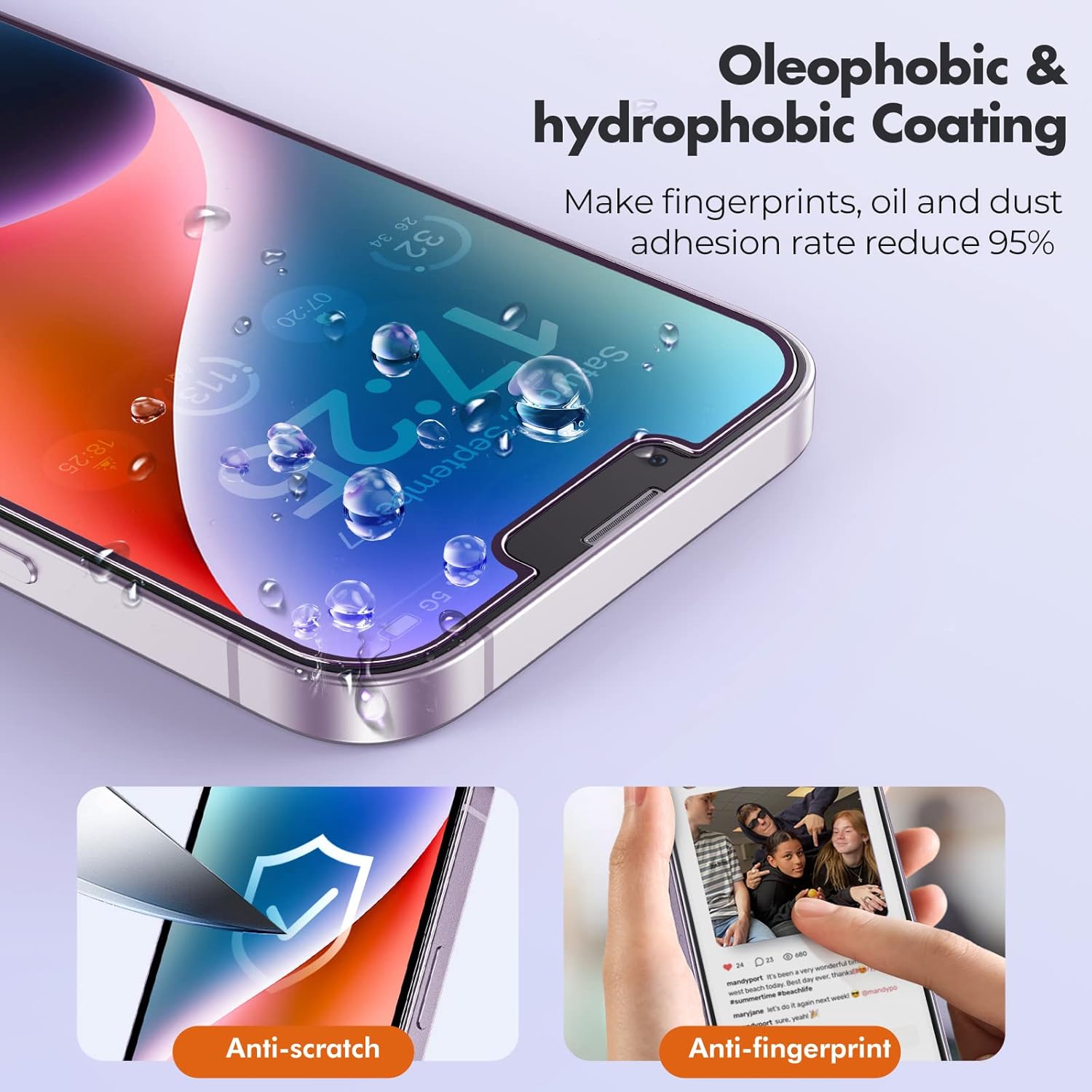 UNBREAKcable Shatterproof Screen Protector for iPhone 13 Pro Max/iPhone 14 Plus [3-Pack] [99.99% HD Clear] [Easy Installation Frame] [9H Hardness][Bubble Free] [Full Coverage] for Apple 6.7''