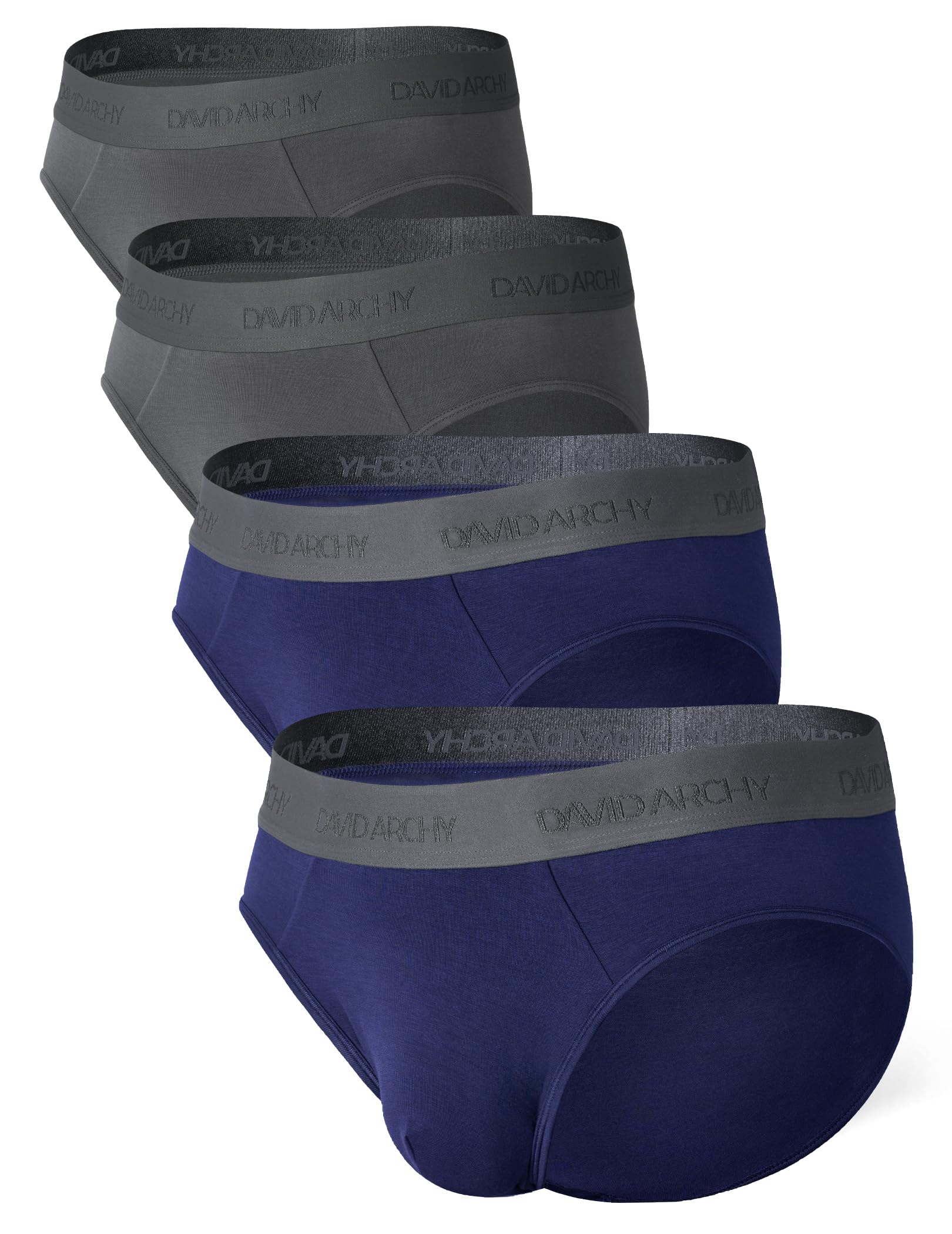 DAVID ARCHY Men's Underwear Briefs Rayon Made from Bamboo Wicking-Moisture Support Pouch Soft Underwear for Men 4 or 7 Pack