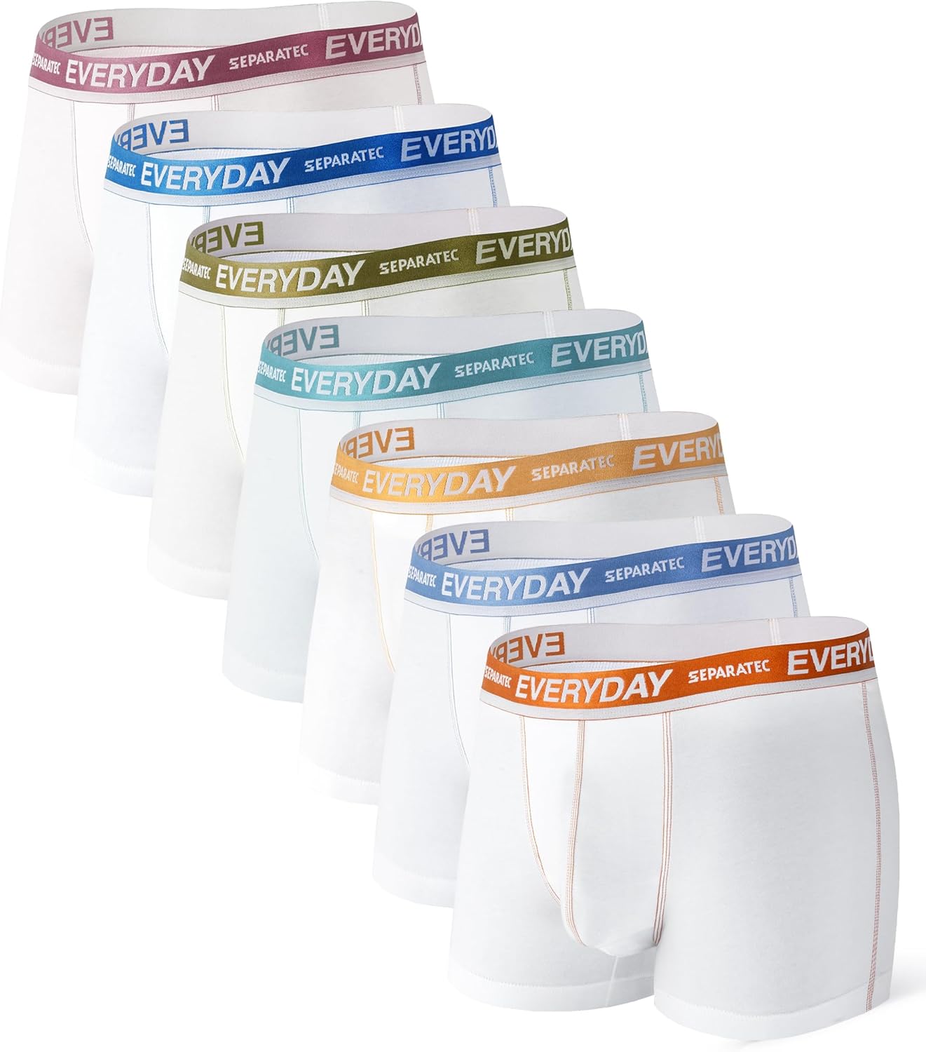 Separatec Cotton Dual Pouch Men's Underwear Comfortable Soft Breathable Everyday Boxer Briefs for men 7 Pack