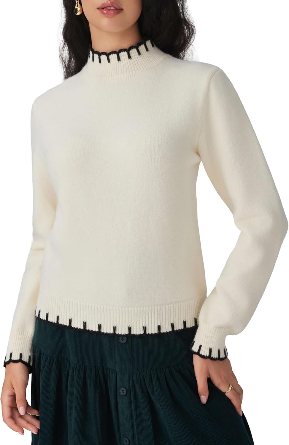 CIDER Women's Elegant Turtle Neck Sweater Winter Casual Knit Pullover Tops