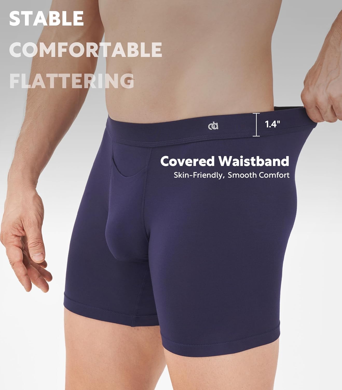 DAVID ARCHY Men's Breathable Underwear Soft Comfortable Moisture-Wicking with Fly Underwear Boxer Briefs for Men 3 Pack