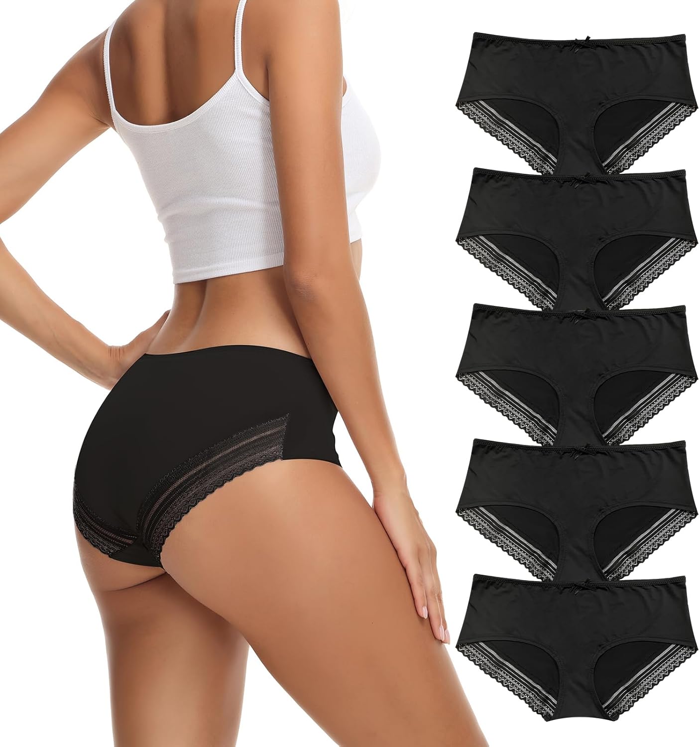 ADOVAKKER Women's Underwear Low Rise Lady Micro Smooth Breathable Briefs Hipster Panties Multipack Printing J-S1