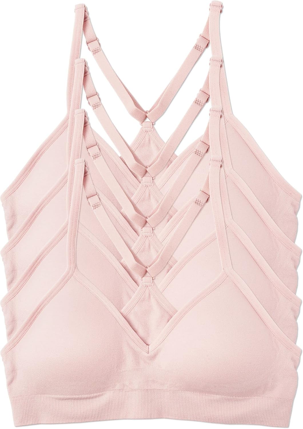 Kalon Women’s 4 Pack Racerback Sports Bralette Seamless Wireless Comfort Bra