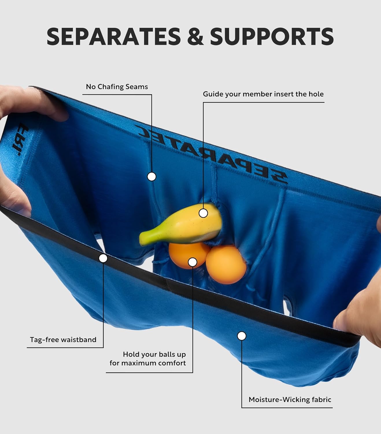 Separatec Dual Pouch Mens Underwear Breathable Cooling Rayon Made from Bamboo Underwear Men, Boxer Briefs and Trunks 7 Pack