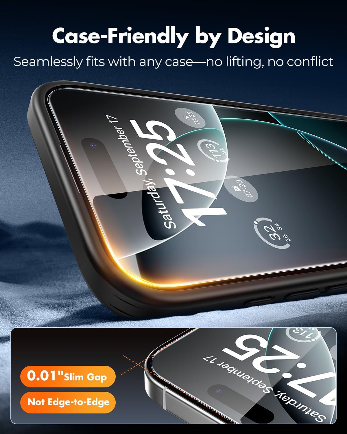 UNBREAKcable for iPhone 16 Pro Screen Protector 4+2 Pack [9H+ Military-Grade Shatterproof] [Effortless Bubble-Free Installation] Ultra HD Clarity Tempered Glass with Lens Protector, Case friendly