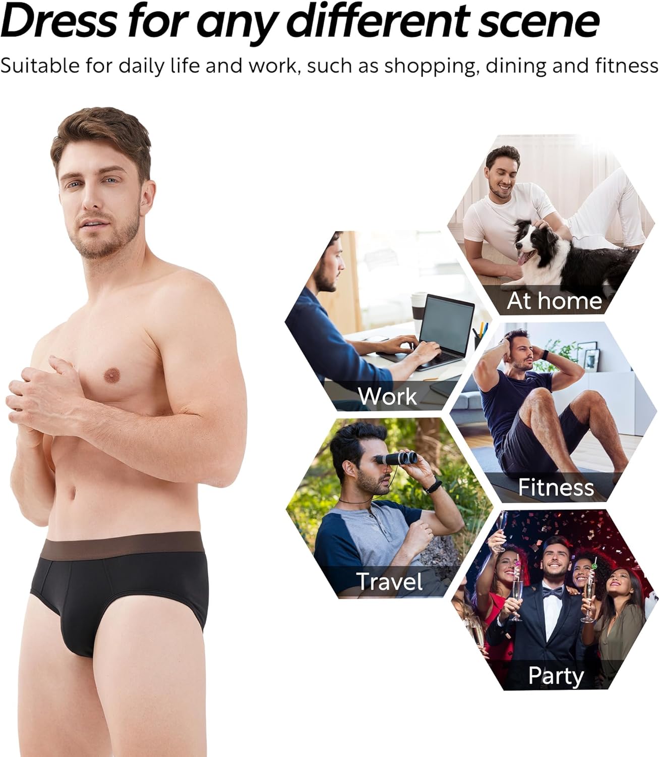 DAVID ARCHY Men's Underwear Briefs Rayon Made from Bamboo Wicking-Moisture Support Pouch Soft Underwear for Men 4 or 7 Pack