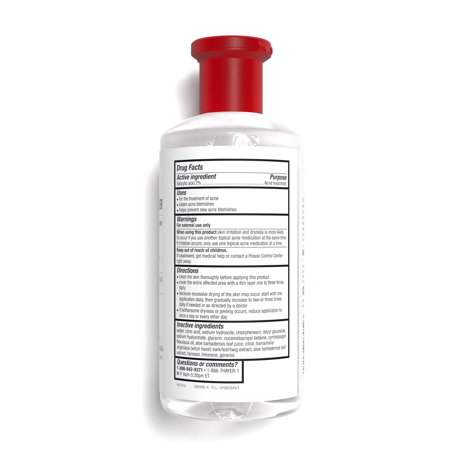 Thayers Blemish Clearing Salicylic Acid Toner, Acne Treatment Face Toner with 2% Salicylic Acid, Soothing and Non-Stripping Skin Care, 12 Fl Oz