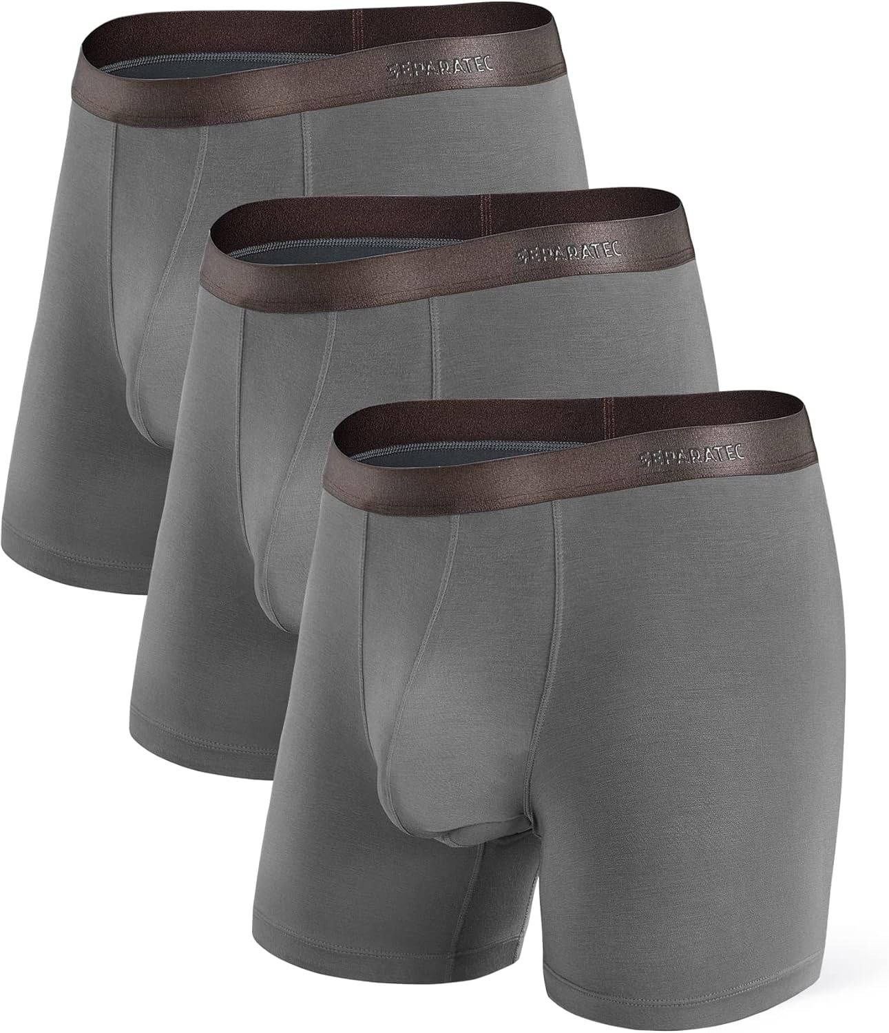 Separatec Mens Underwear with Pouch Moisture Wicking Rayon Made From Bamboo Underwear Men Breathable Boxer Briefs 3 or 6 Pack