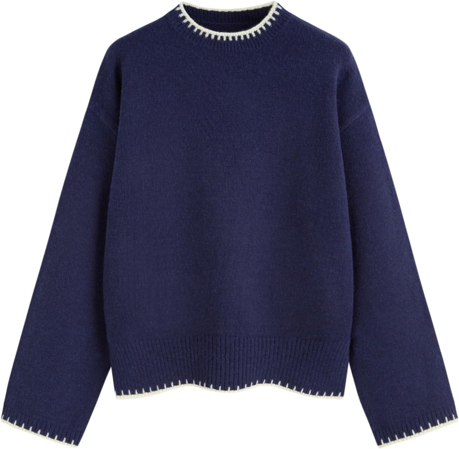 CIDER Womens Sweater Long Sleeve Split Hem Color Block Crew Neck Tops Fall Outfits