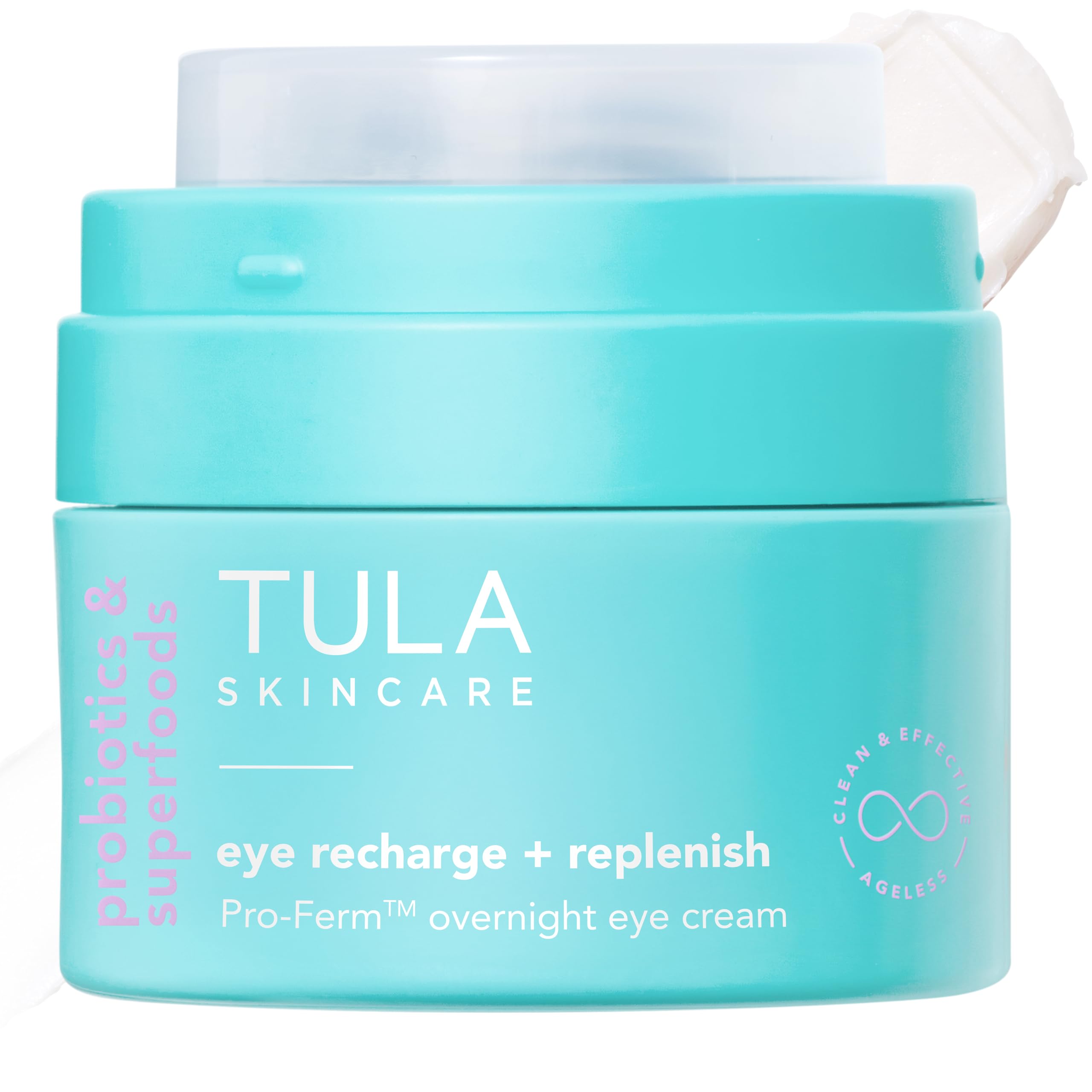TULA Skin Care Eye Recharge + Replenish - Pro-Ferm Overnight Eye Cream with Retinal, Protects & Intensely Hydrates, Minimizes the look of Fine Lines & Wrinkles, 0.5 Fl. oz.