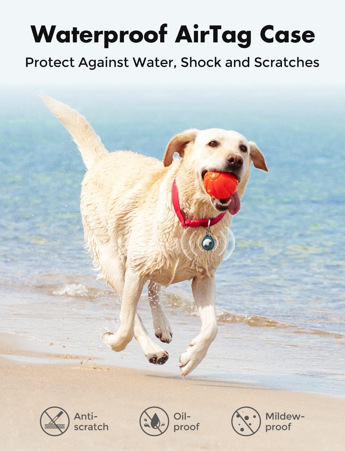 UNBREAKcable AirTag Holder for Apple - 4 Pack Air Tag Case [Fit Tightly Design] [Easy to Install] [Hold Securely] Waterproof TPU Protective Cover with Metal Keychain for Kids,Pet,Luggage,Backpack,Keys