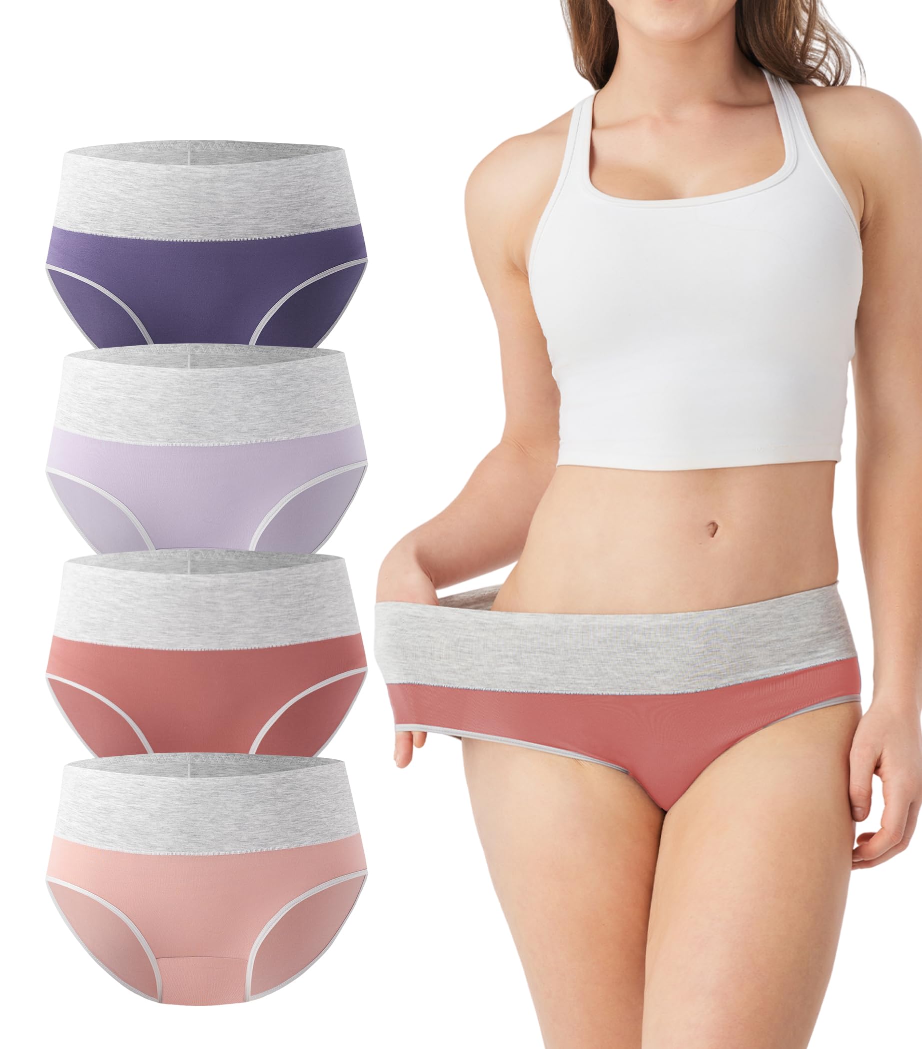 DAVID ARCHY Womens Underwear, Bamboo Rayon Women's Briefs - Moisture Wicking Panties, Soft & Breathable, 4 Pack