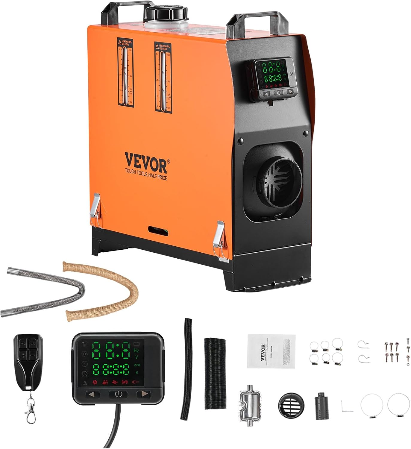 VEVOR 8KW Diesel Heater All in One, Diesel Air Heater with Bluetooth App Control, Portable Parking Heater Automatic Altitude Adjustment Max 18045 ft, Remote Control and LCD, for Vehicles