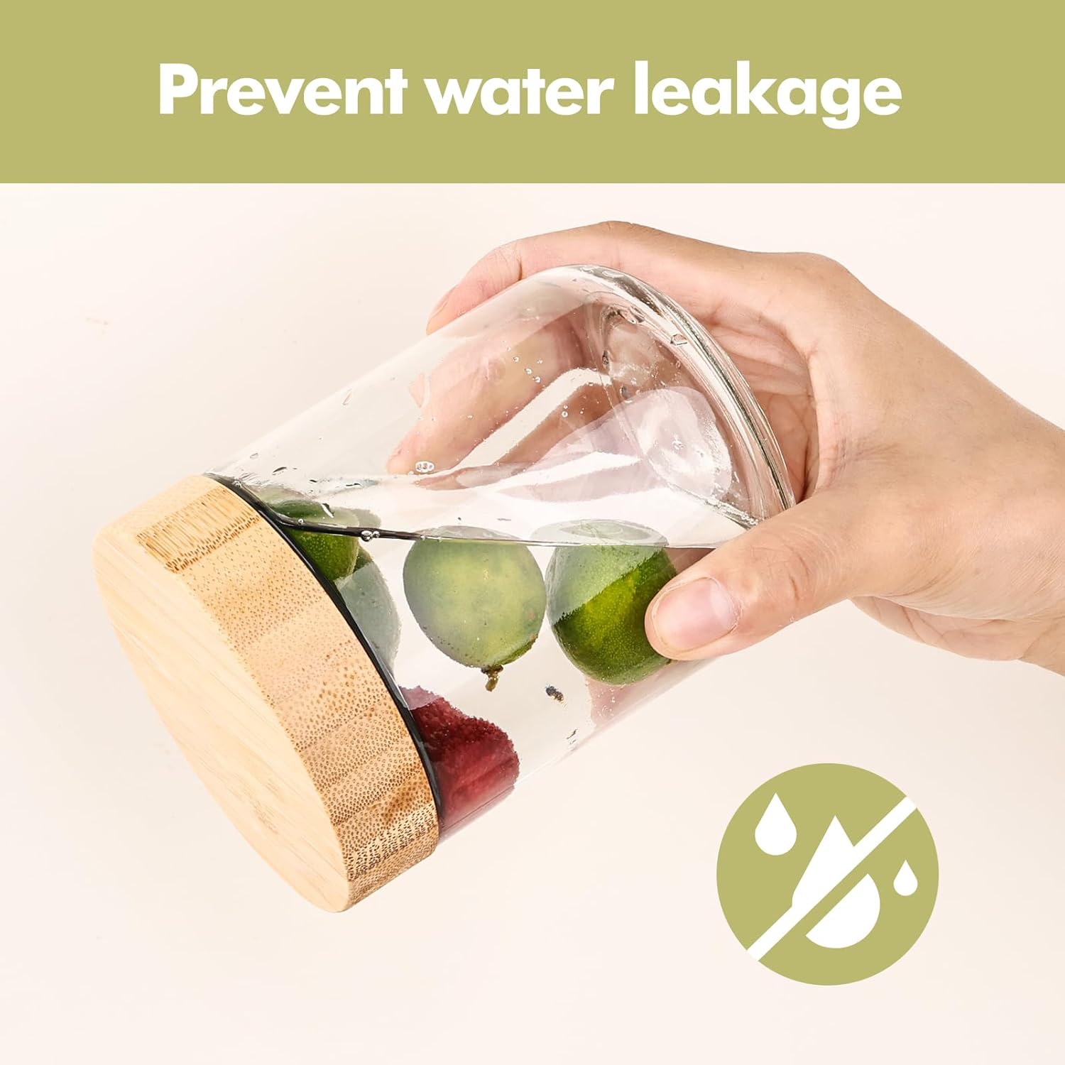 6-Pack Overnight Oats Containers with Bamboo Airtight Lids, 16oz Wide Mouth Mason Salad jars, Glass Food Storage Containers for Snacks Sugar Spice Yogurt