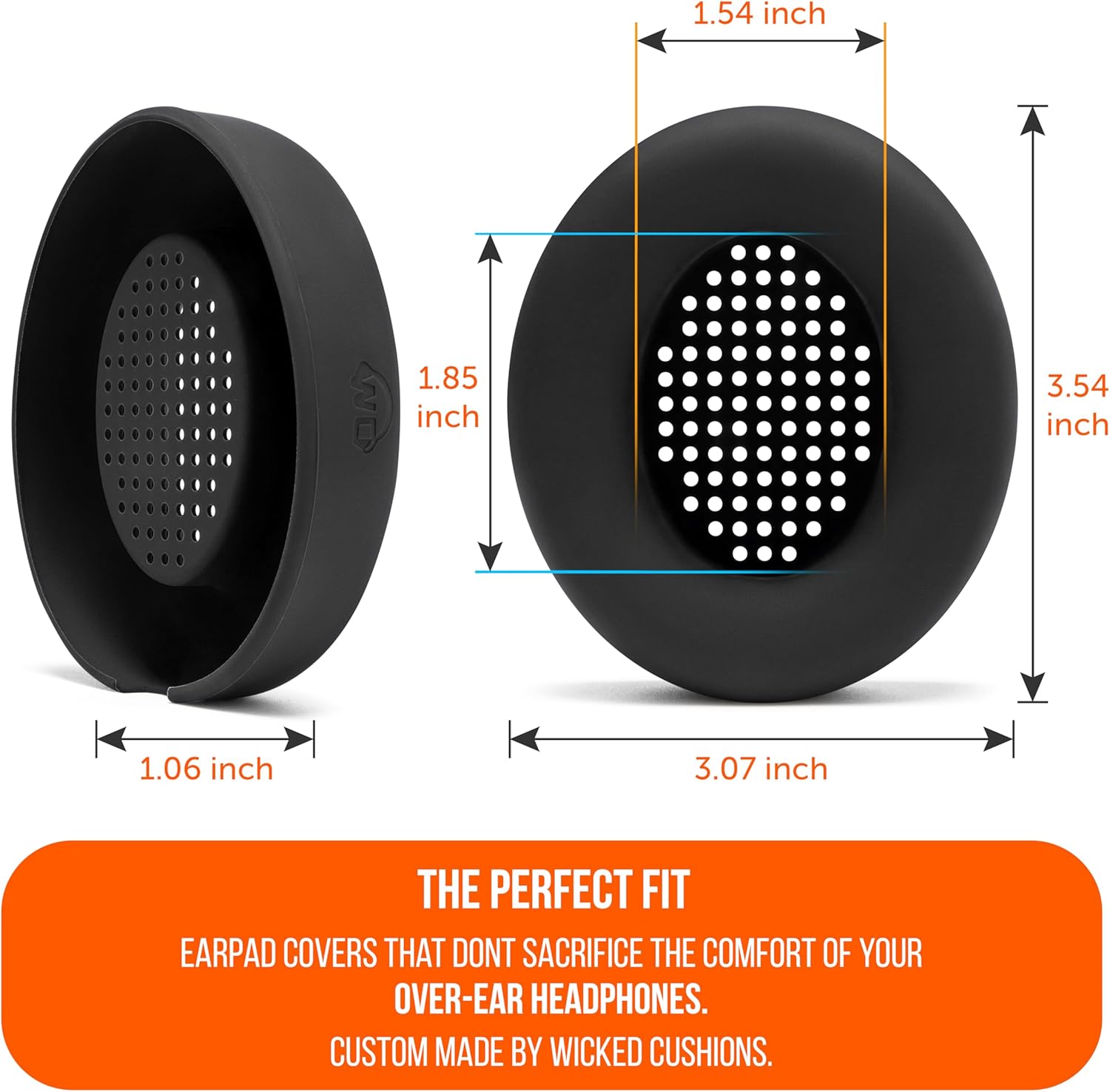 WC SweatZ Studio Pro - Patented Protective Silicone Earpad Covers for Beats Studio Pro Made by Wicked Cushions | Sweatproof & Easily Washable | Black