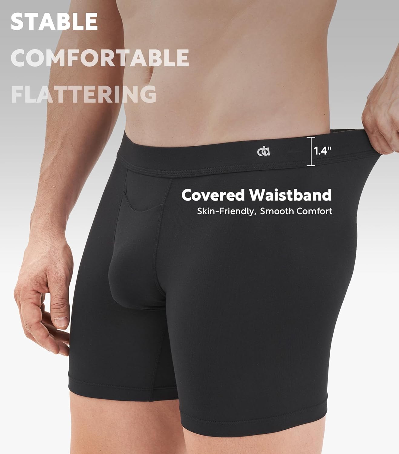 DAVID ARCHY Men's Breathable Underwear Soft Comfortable Moisture-Wicking with Fly Underwear Boxer Briefs for Men 3 Pack