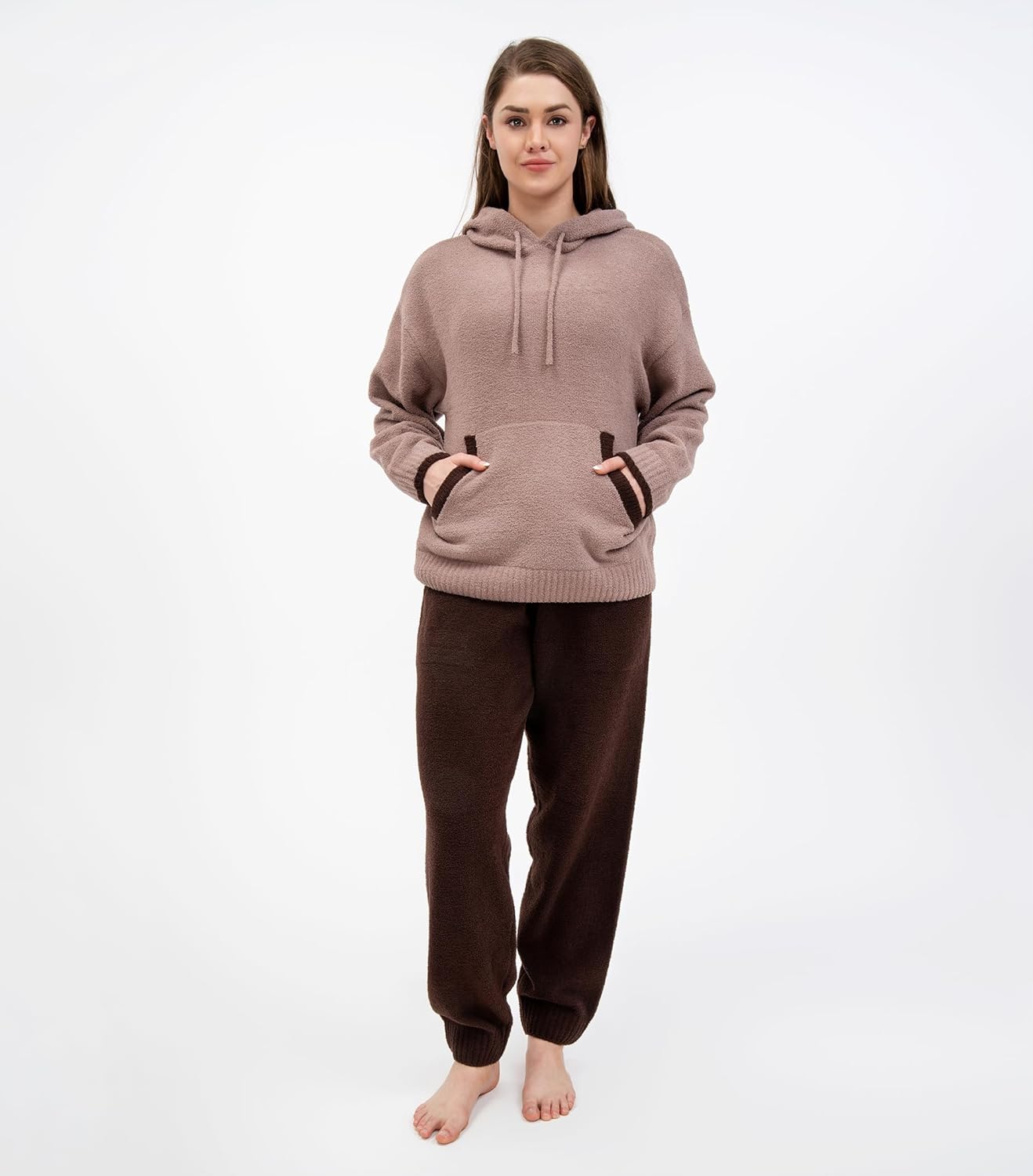 DAVID ARCHY Fleece Pajamas Women Warm Winter Fuzzy Cozy Pjs Sets Soft Comfy Long Sleeve Tops and Pants Sleepwear Loungewear