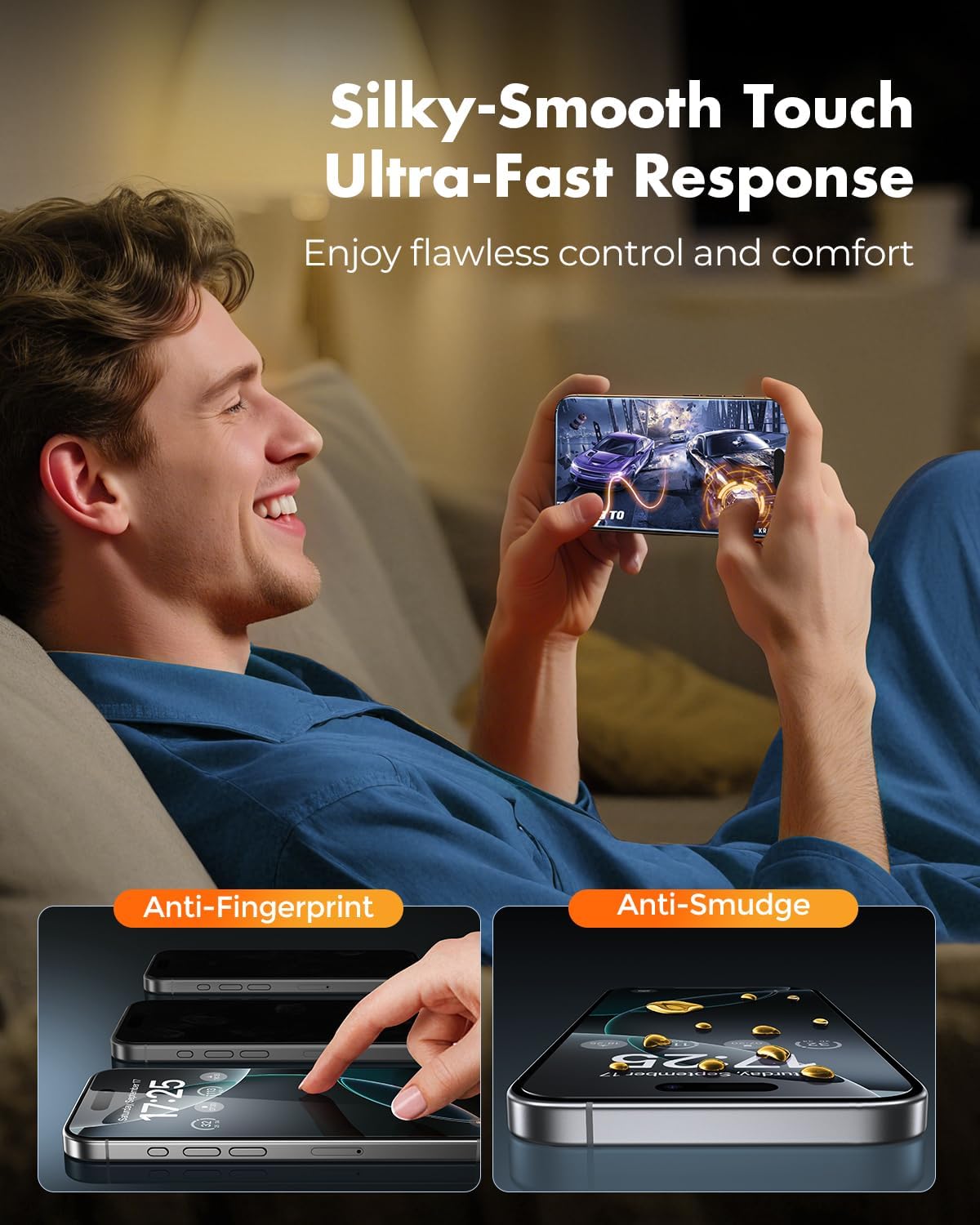 UNBREAKcable for iPhone 16 Pro Screen Protector 4+2 Pack [9H+ Military-Grade Shatterproof] [Effortless Bubble-Free Installation] Ultra HD Clarity Tempered Glass with Lens Protector, Case friendly