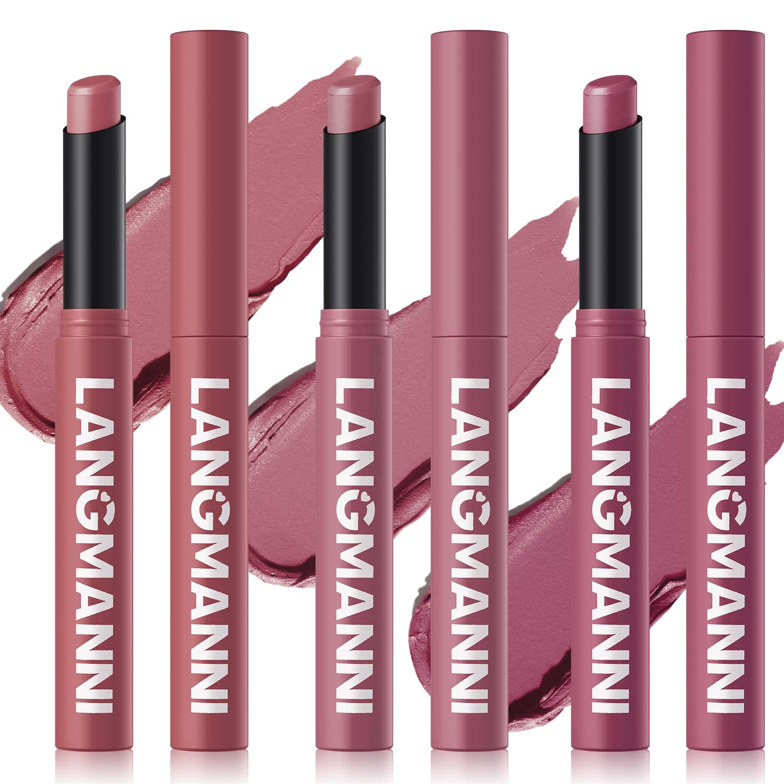 Jolilab 12Pcs Velvet Matte Lipstick Nude Matte Soft Dark Color Stick High Pigmented Long-Lasting Waterproof Lip Stick Lip Balm Beauty Cosmetics Gift for Girls and Women(01#-12#)