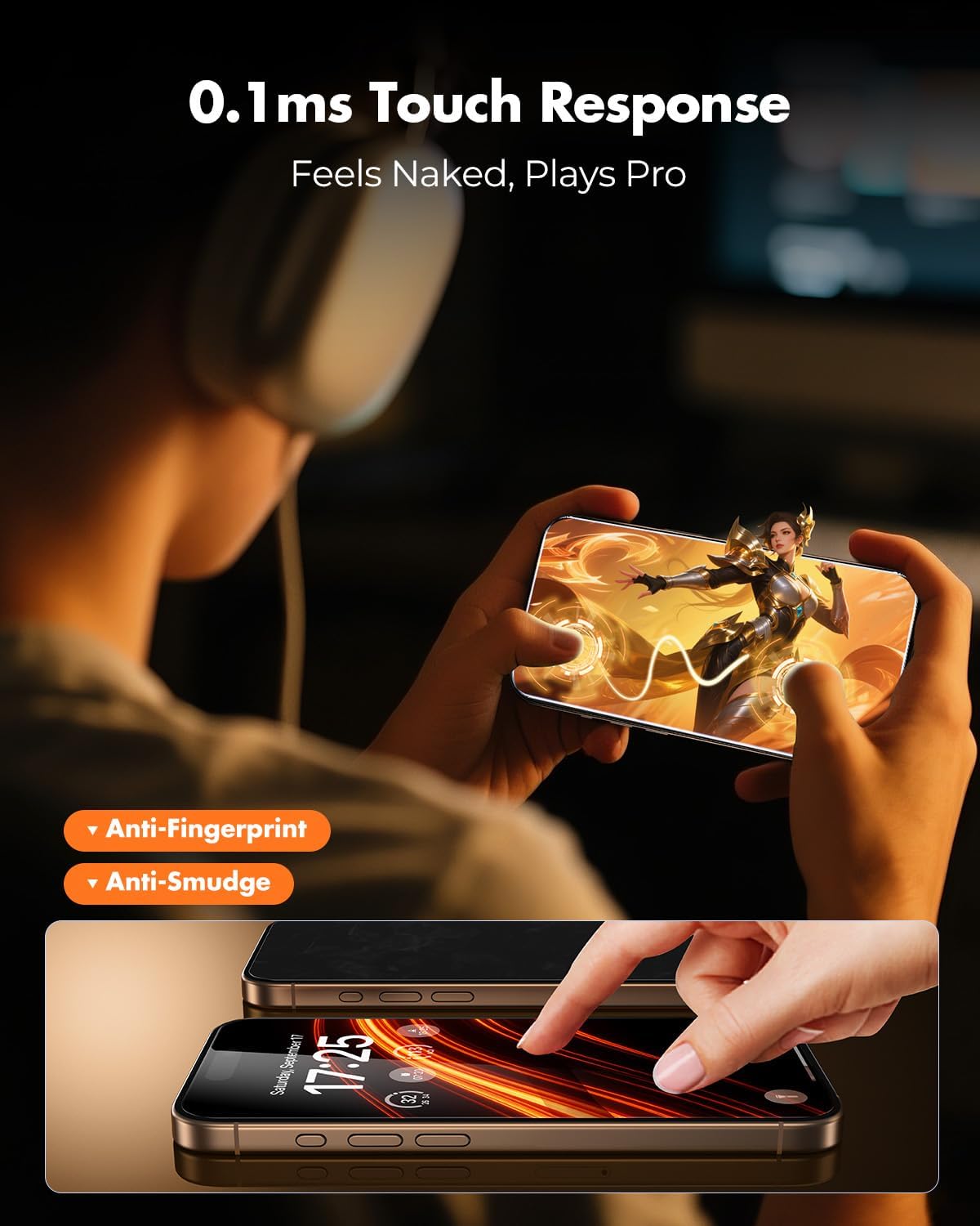 UNBREAKcable Anti-Glare Screen Protector for iPhone 16 Pro Max [2-Pack], 9H Hardness Tempered Glass, Anti-fingerprint, Enhanced Clarity, Anti-Blue Light, Easy to Install, Polishing Cloth Included