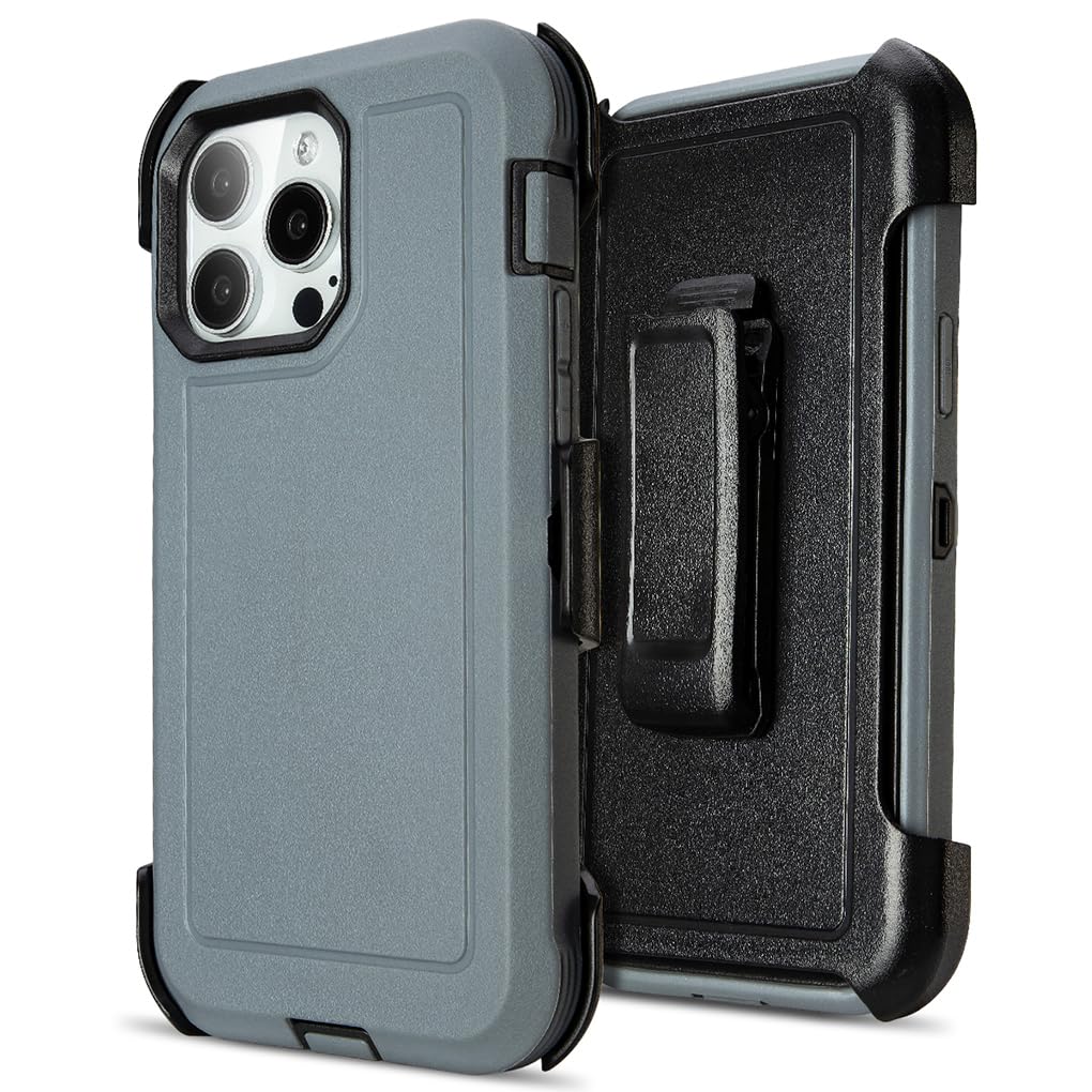 for Black iPhone 16 Pro Case with Belt Clip, for Shockproof iPhone 16 Pro Case Heavy Duty,3 Layers of Sturdy,Anti-Drop,Military-Grade Defender Cover for iPhone 16Pro Case Black