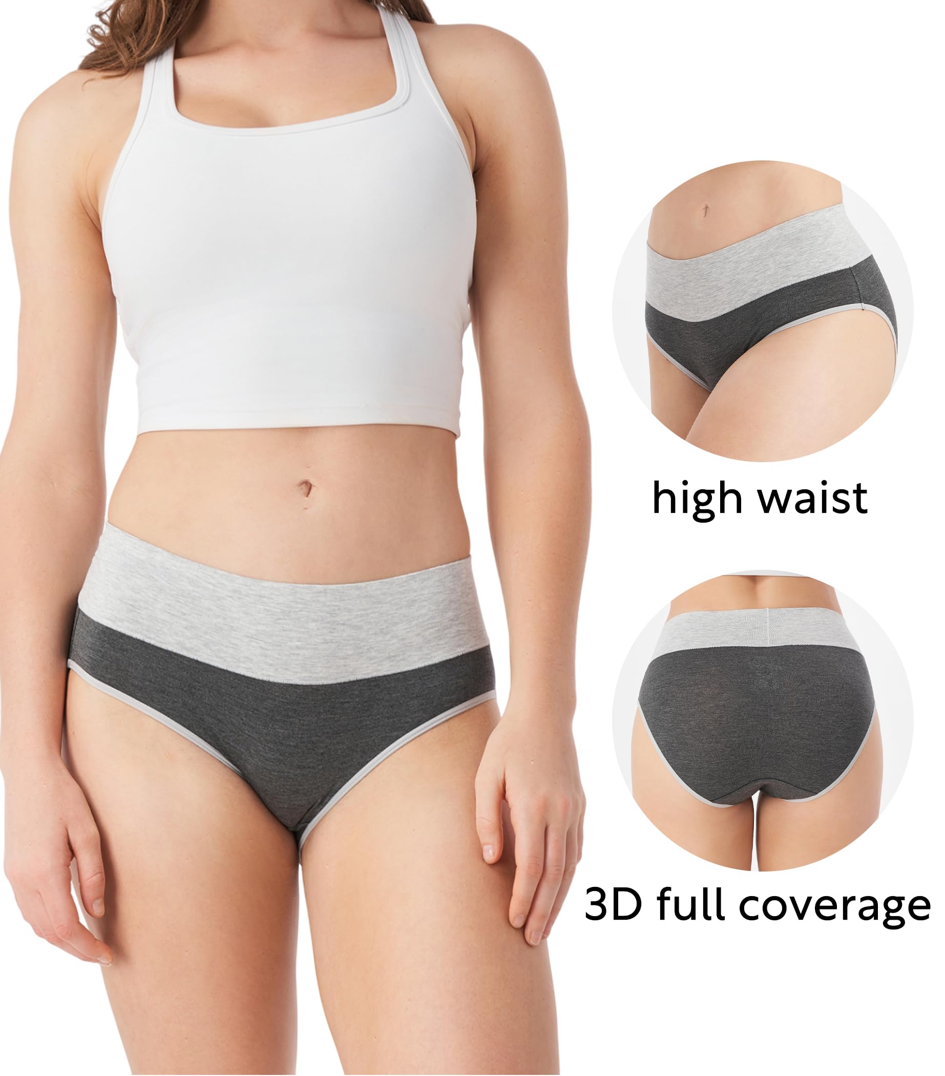 DAVID ARCHY Womens Underwear, Bamboo Rayon Women's Briefs - Moisture Wicking Panties, Soft & Breathable, 4 Pack