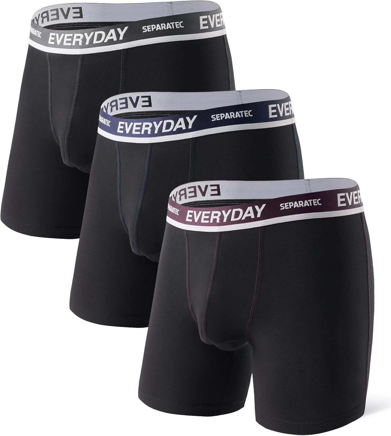 Separatec Cotton Dual Pouch Men's Underwear Comfortable Soft Breathable Everyday Boxer Briefs for men 7 Pack