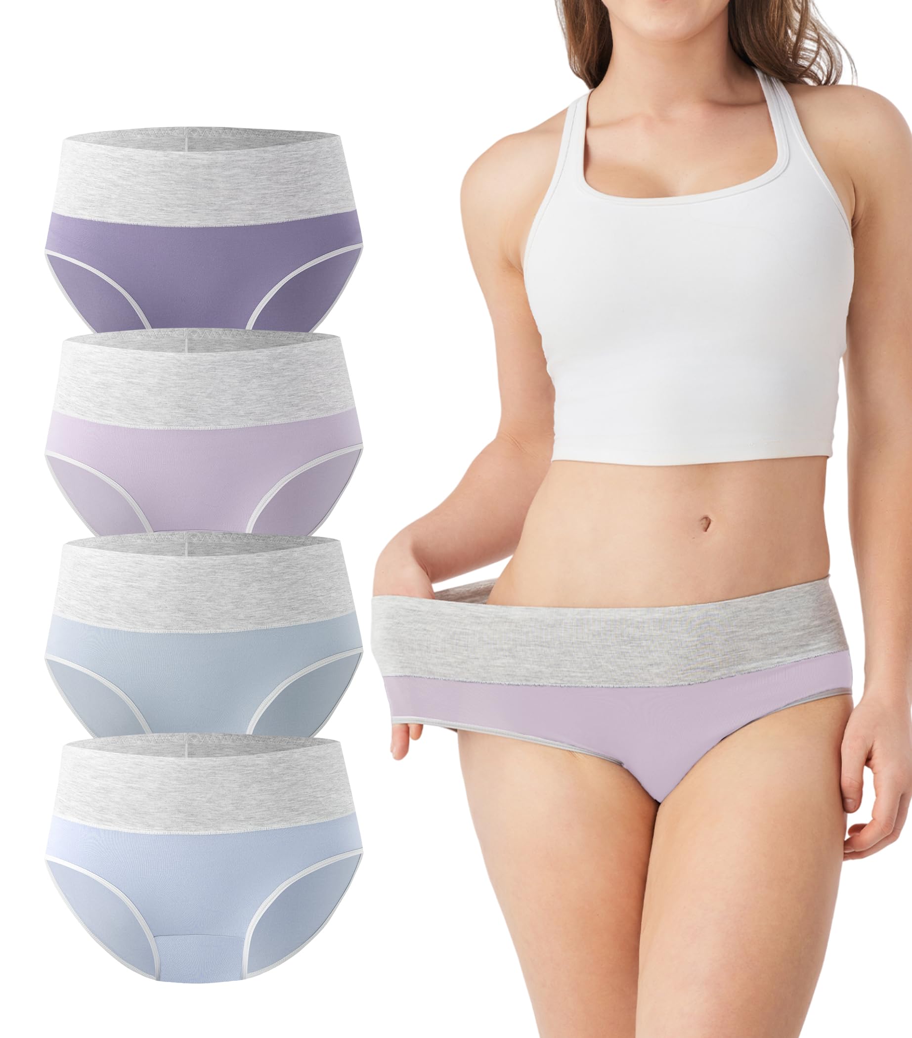 DAVID ARCHY Womens Underwear, Bamboo Rayon Women's Briefs - Moisture Wicking Panties, Soft & Breathable, 4 Pack