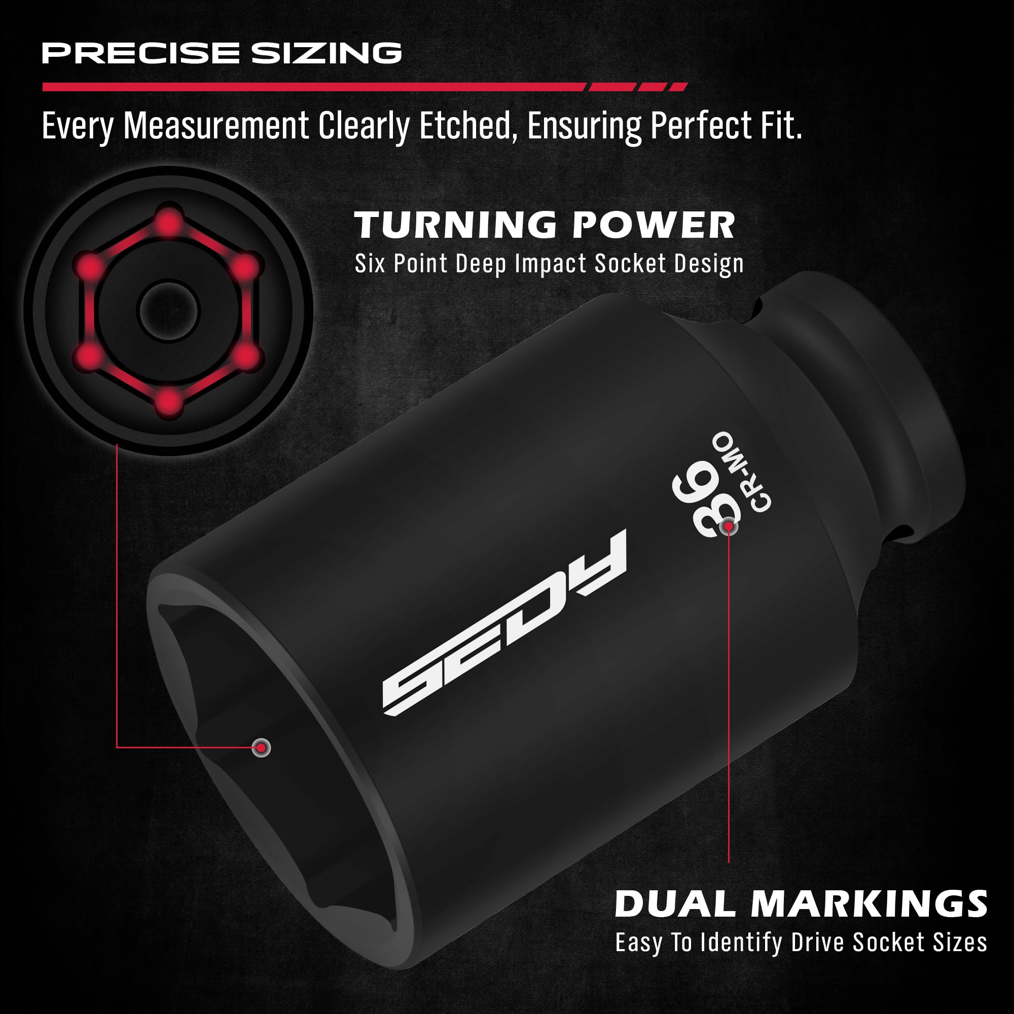 29-Piece 1/2" Drive Impact Socket Set, SAE (3/8 to 1 inch) and Metric (10-24mm) Sizes with Extension Bars Standard Deep Socket Set CR-V Material High Durability Impact Wrench