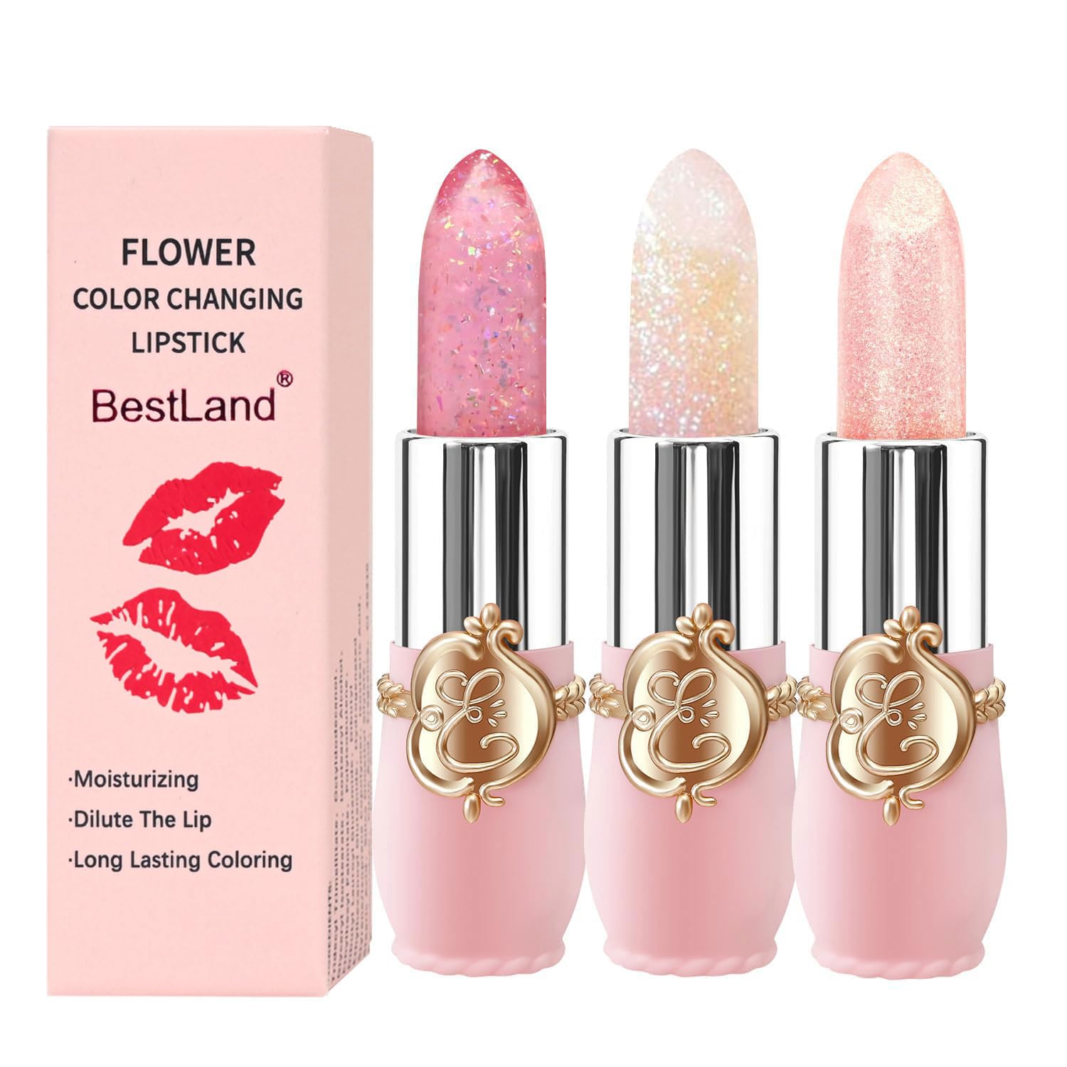 6 Pcs/Set Flower Jelly Lipstick Set Temperature Change Moisturizer Long Lasting Nutritious Balm Magic Color Change Lip Gloss