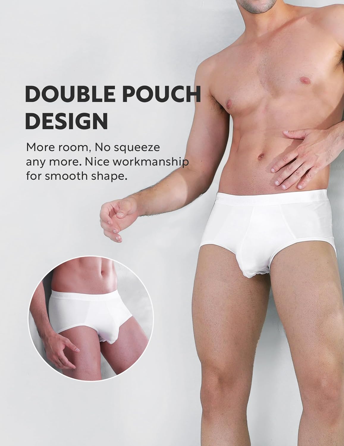 DAVID ARCHY Men's Underwear Ultra Soft Modal Dual Pouch Briefs Support Comfortable lightweight Briefs for Men 4 or 7 Pack