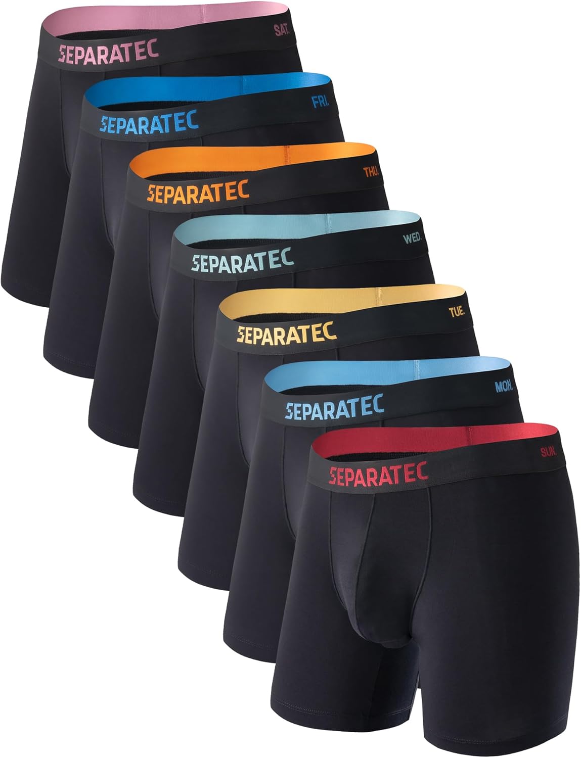 Separatec Dual Pouch Mens Underwear Breathable Cooling Rayon Made from Bamboo Underwear Men, Boxer Briefs and Trunks 7 Pack