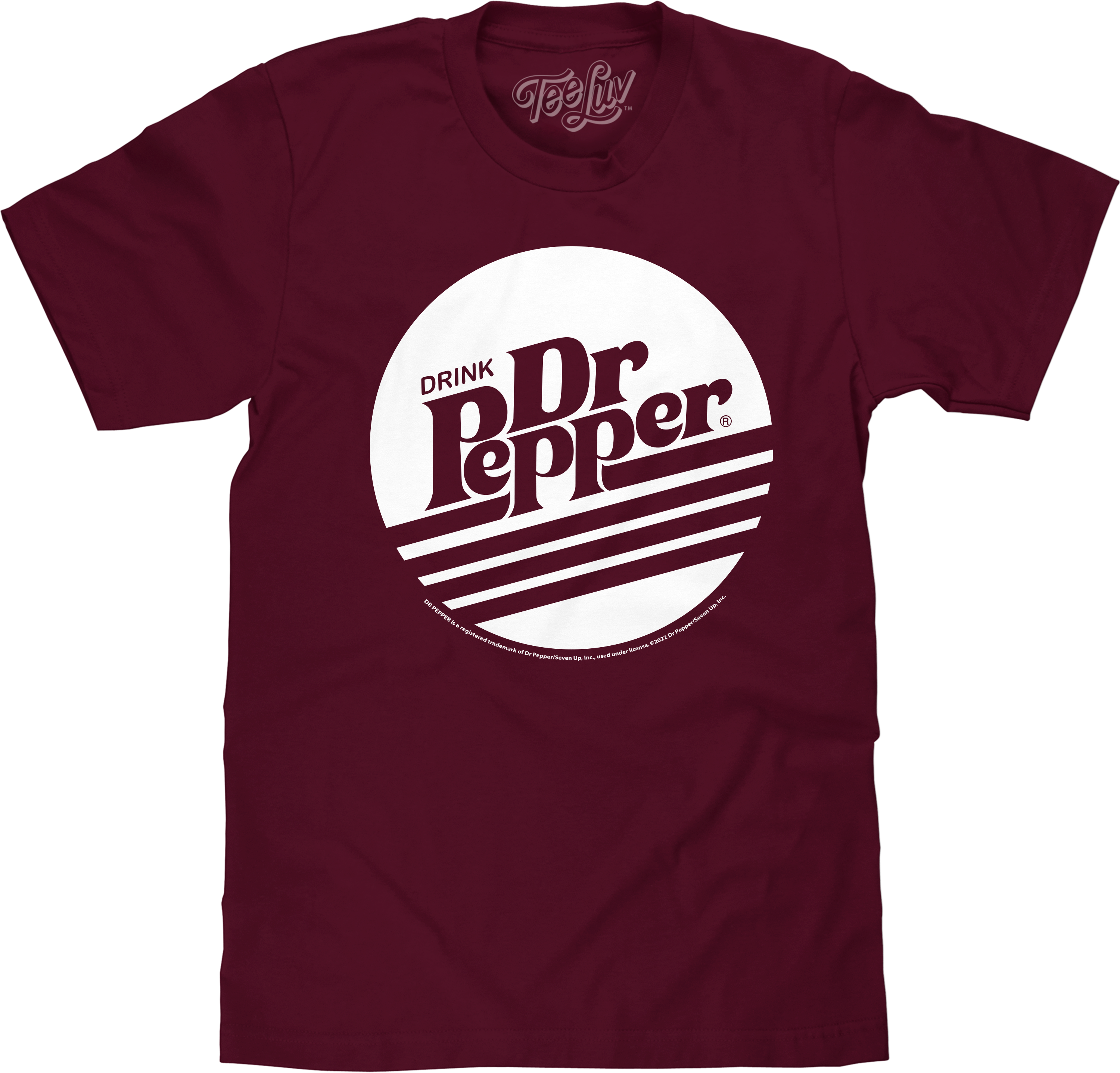 Retro Drink Dr Pepper Logo T-Shirt - Burgundy