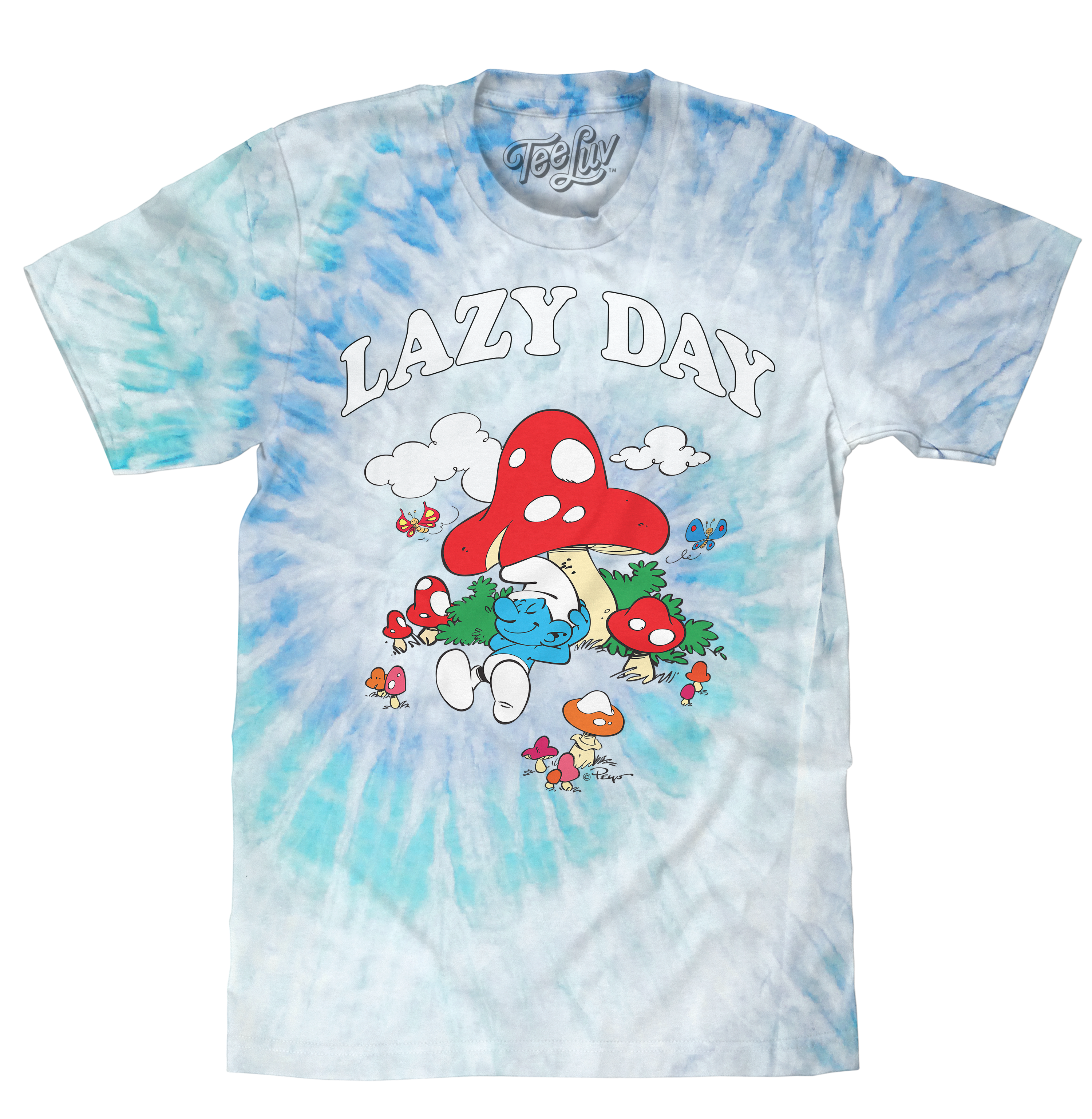 Smurfs Lazy Day Tie Dye T-Shirt - Lagoon Tie Dye