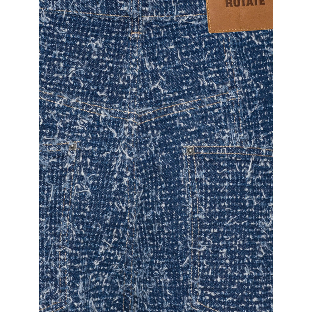 Rotate Blue Trousers - High-Waisted Trousers Women