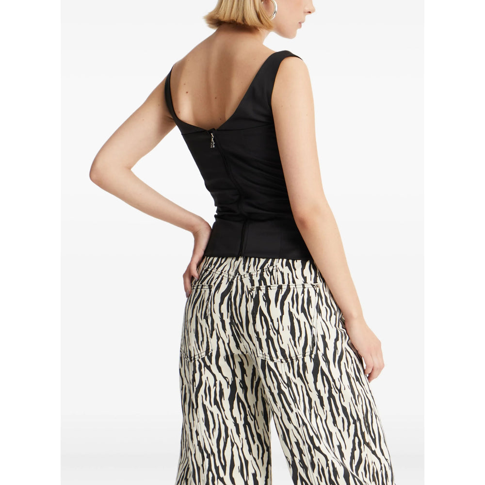 Rotate White Trousers - High-Waisted Trousers Women