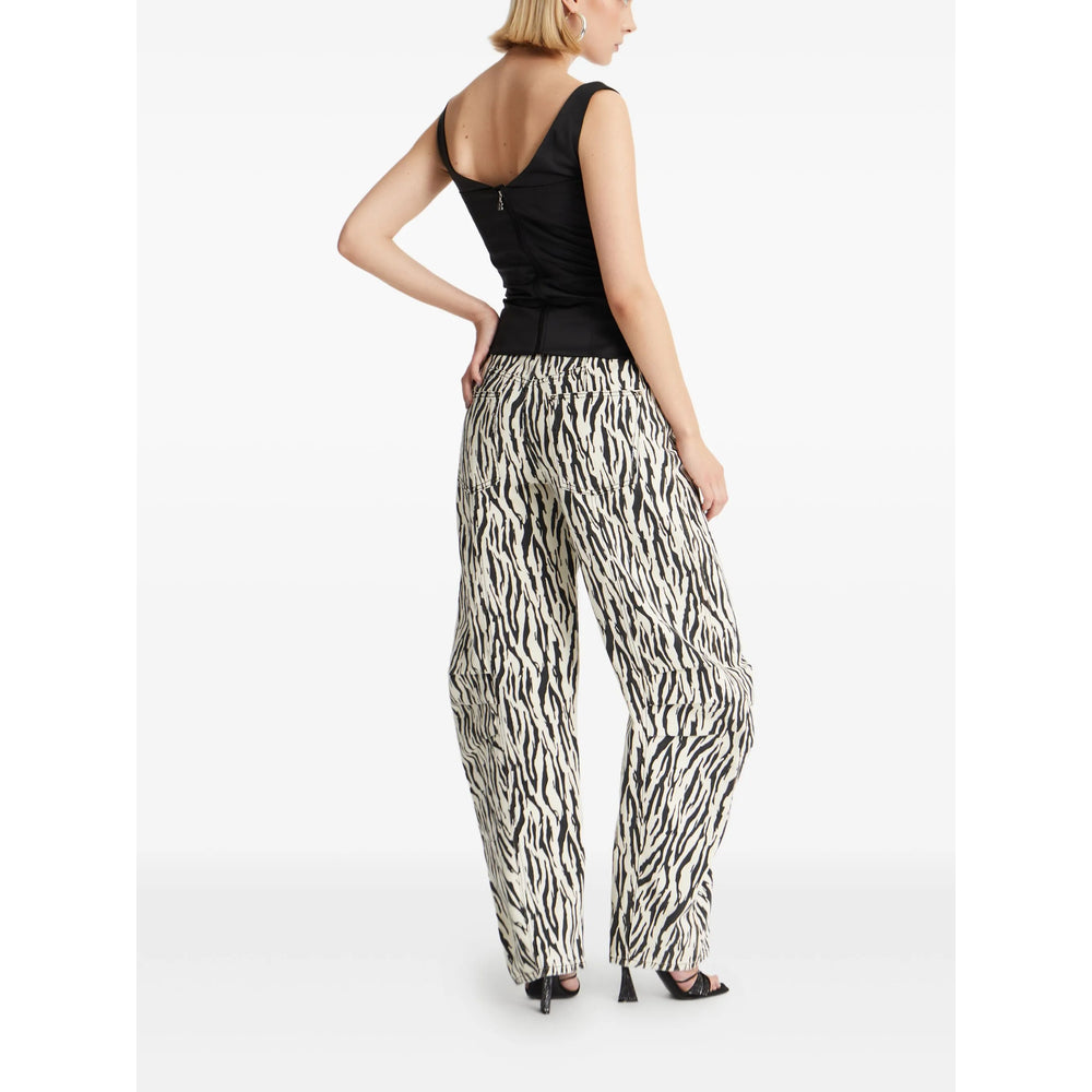 Rotate White Trousers - High-Waisted Trousers Women